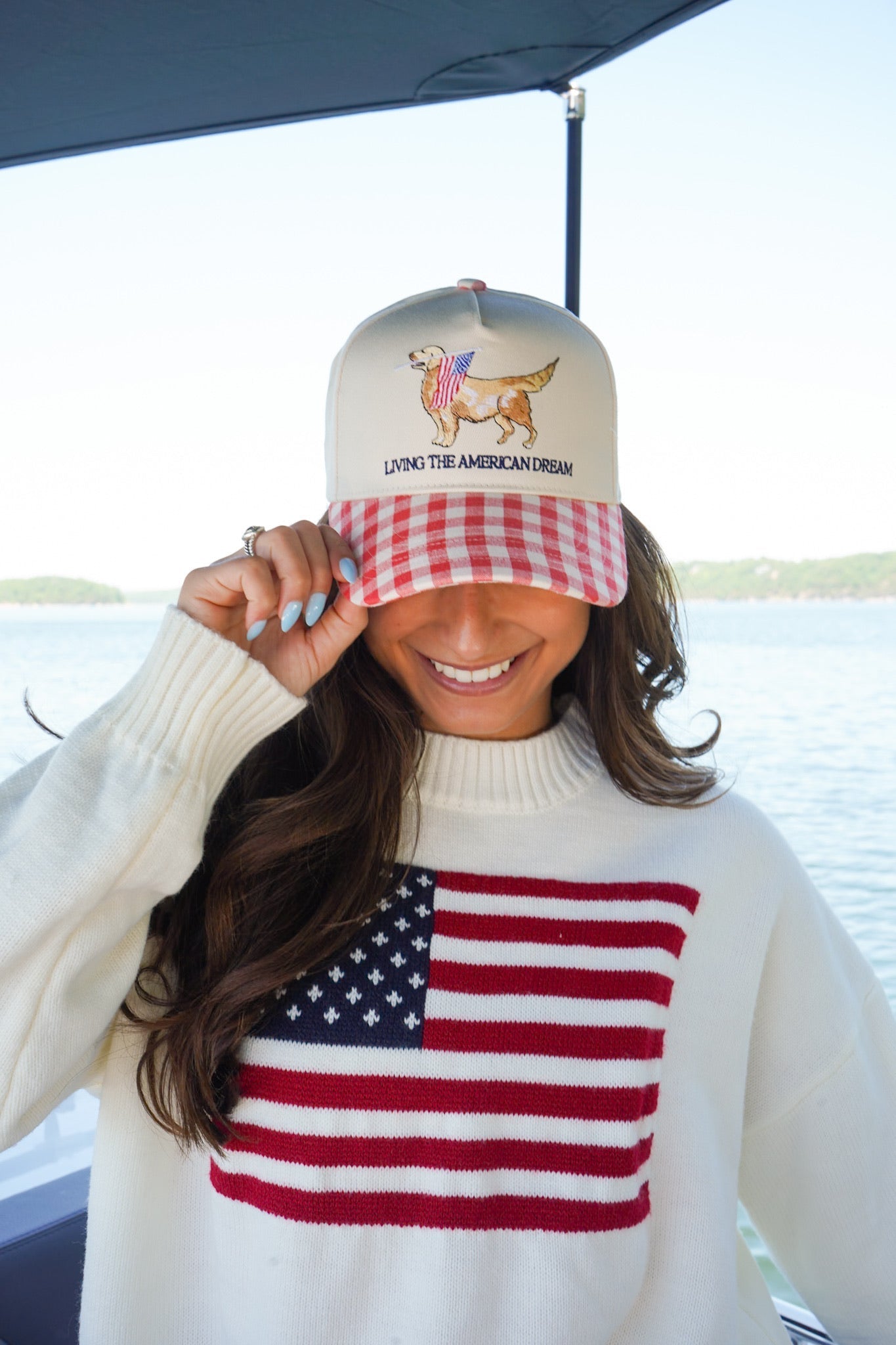 Living The American Dream - Red Gingham Hat - Shop LINNY CO