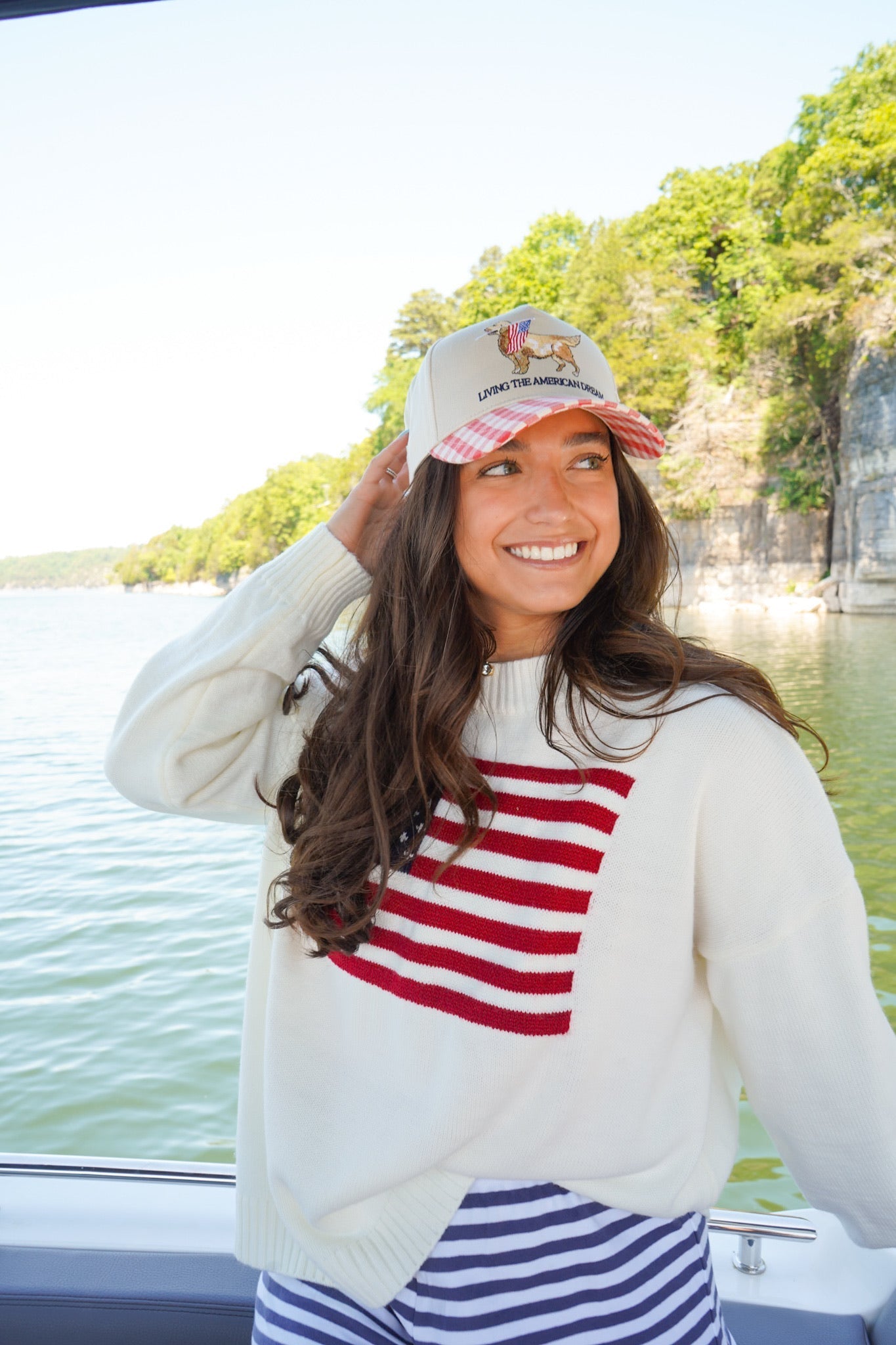 Living The American Dream - Red Gingham Hat - Shop LINNY CO