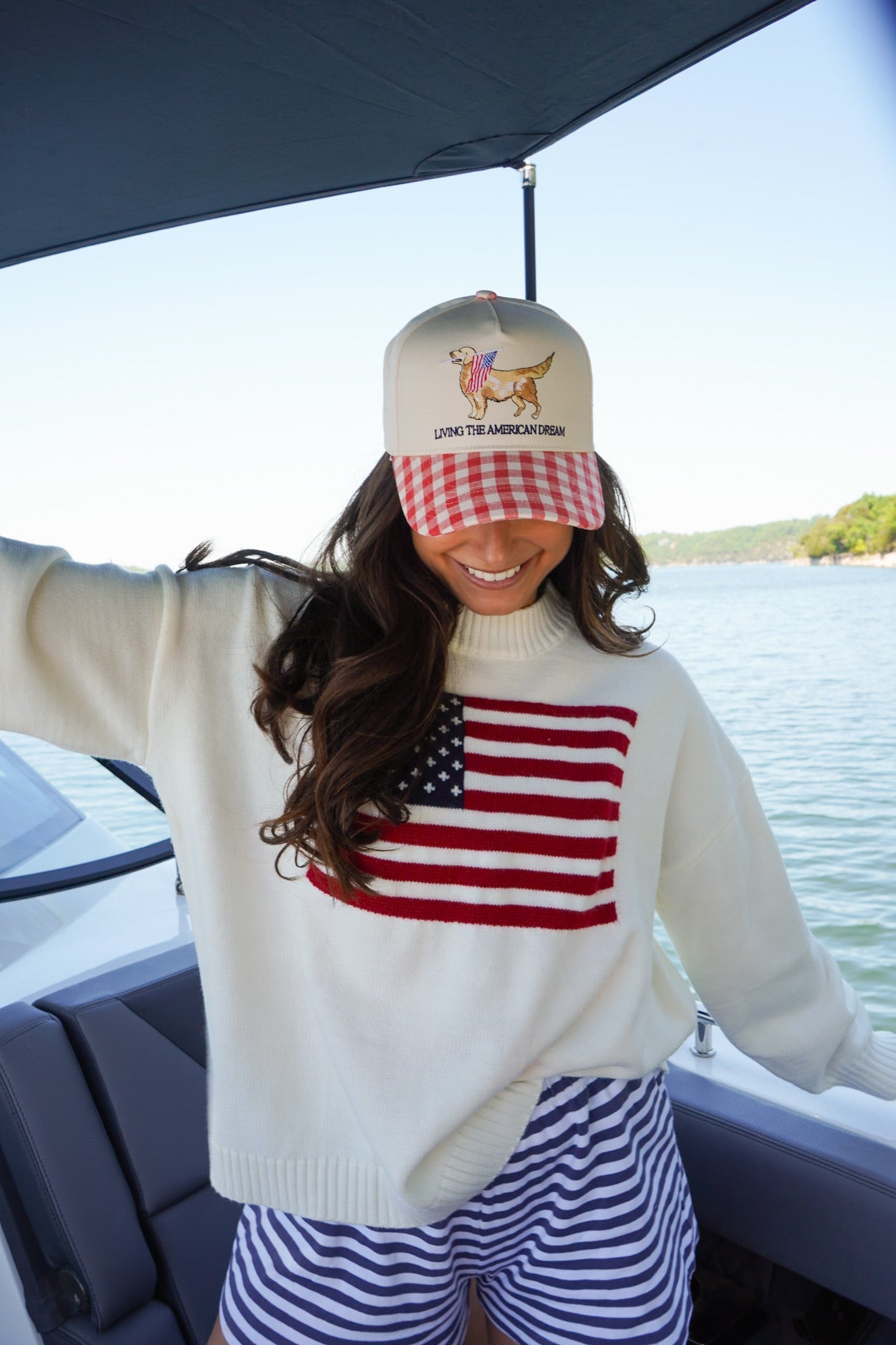 Living The American Dream - Red Gingham Hat - Shop LINNY CO