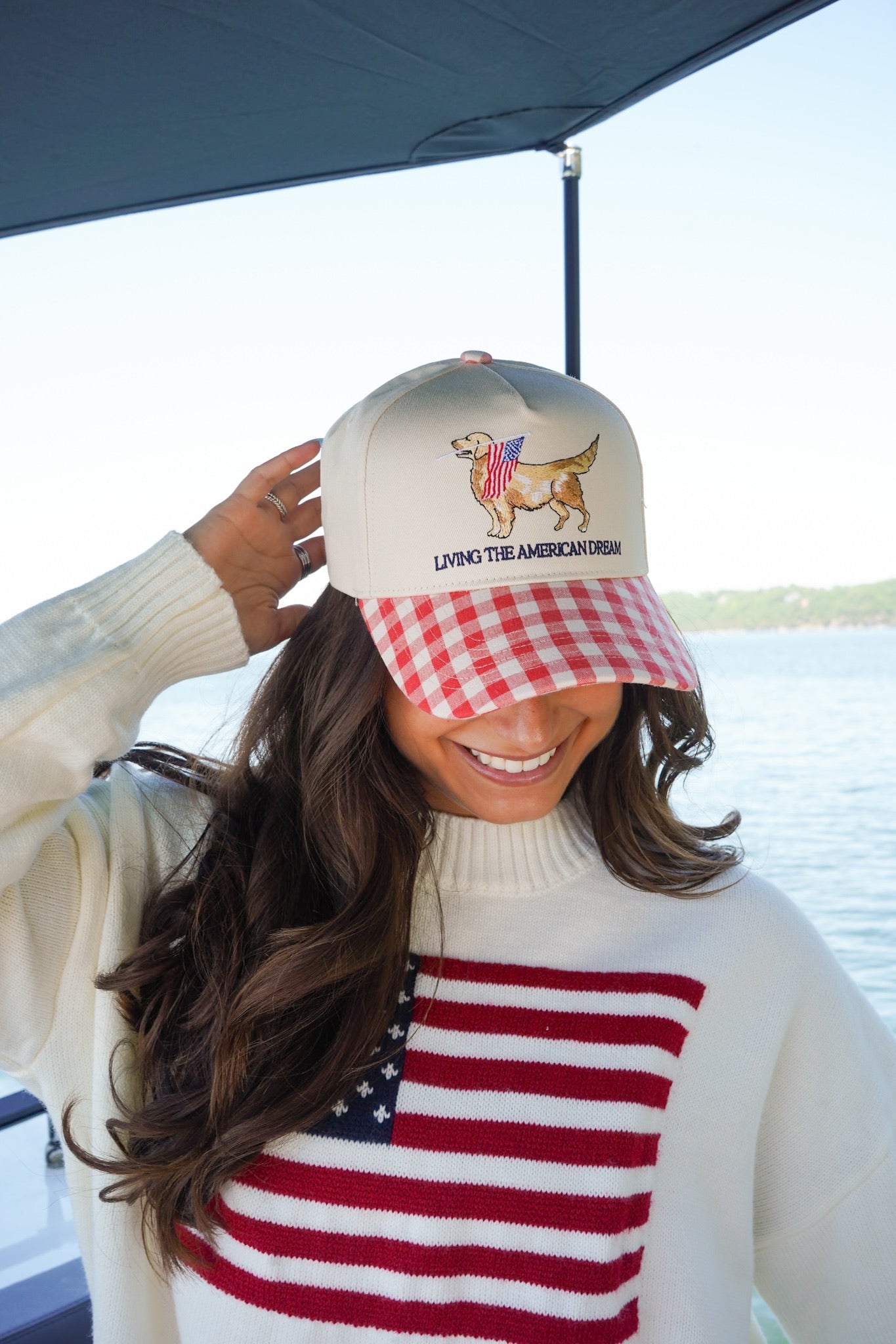 Living The American Dream - Red Gingham Hat - Shop LINNY CO