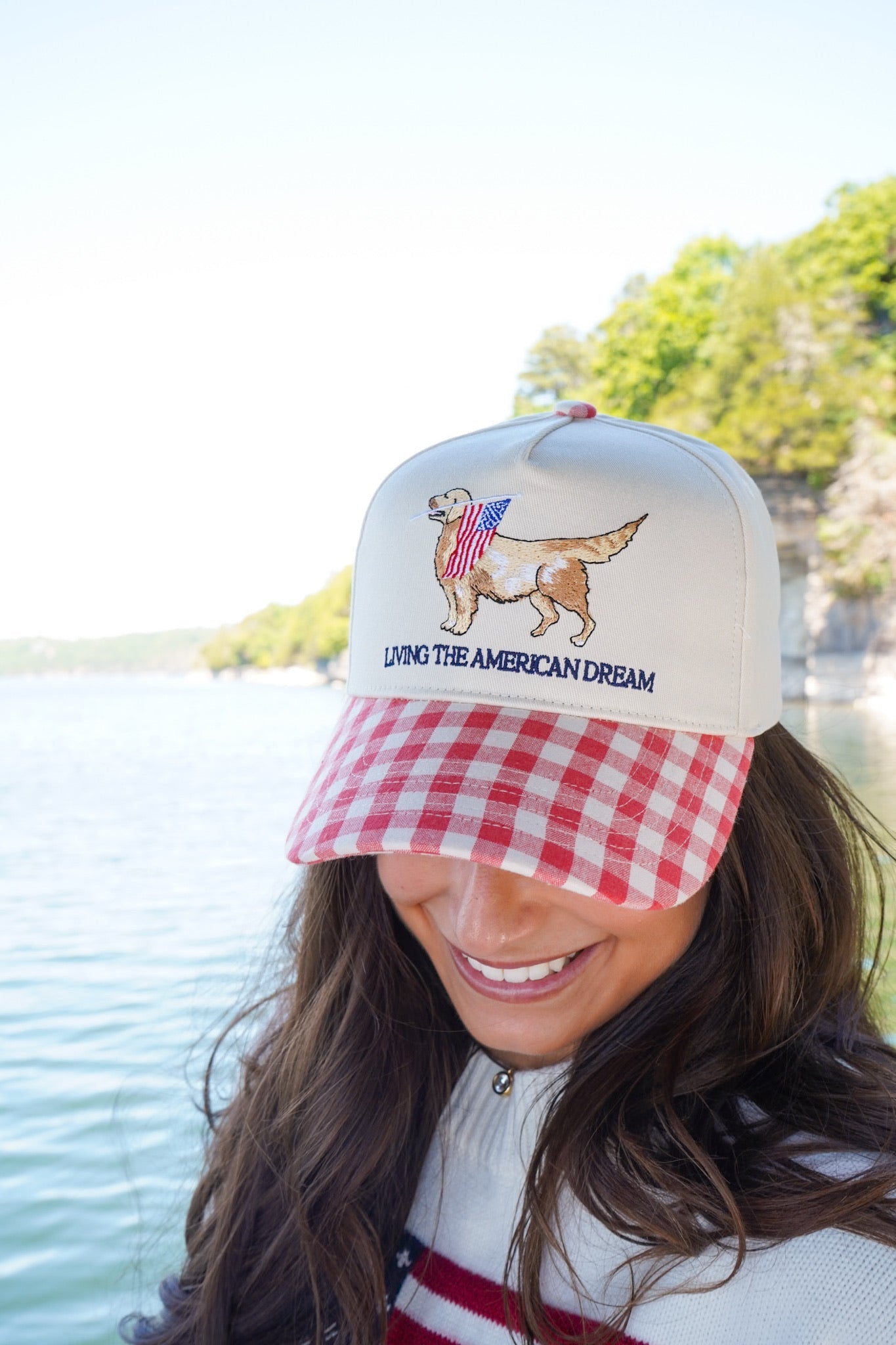 Living The American Dream - Red Gingham Hat - Shop LINNY CO