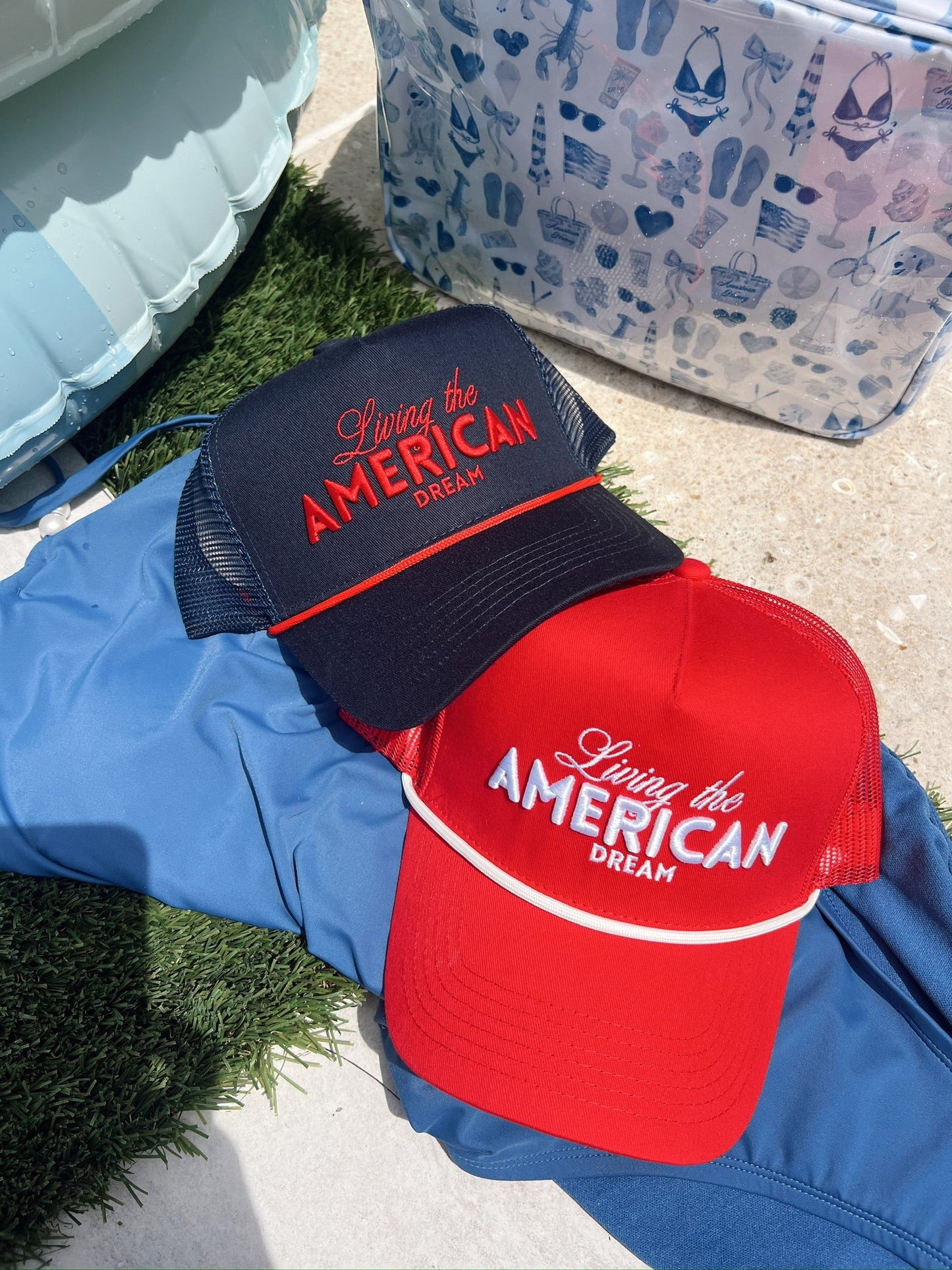 Living the American Dream - Red Vintage Trucker Hat - Shop LINNY CO