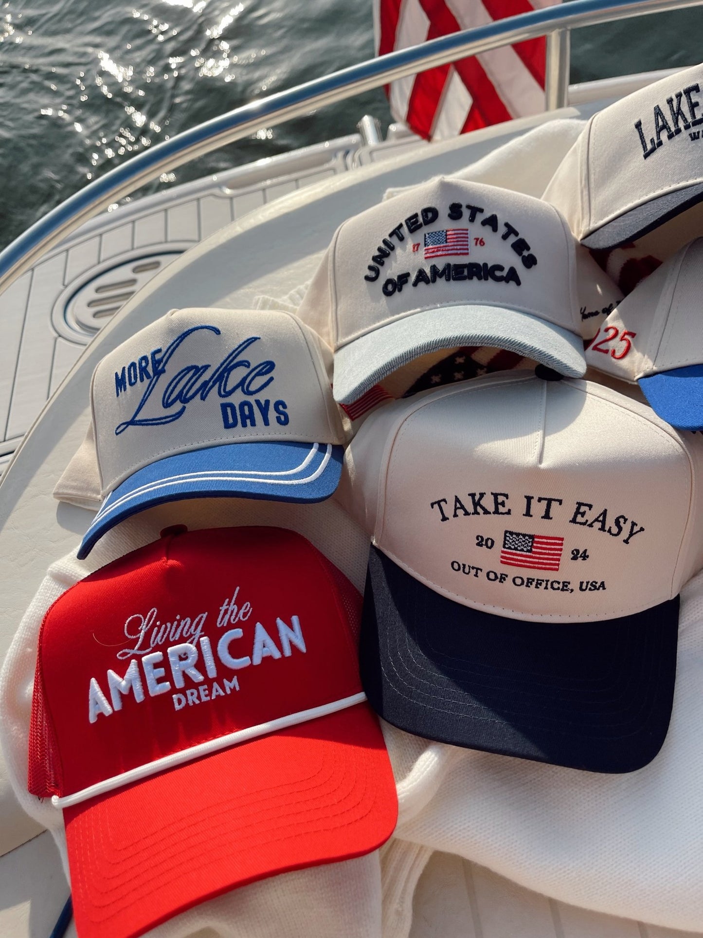 Living the American Dream - Red Vintage Trucker Hat - Shop LINNY CO
