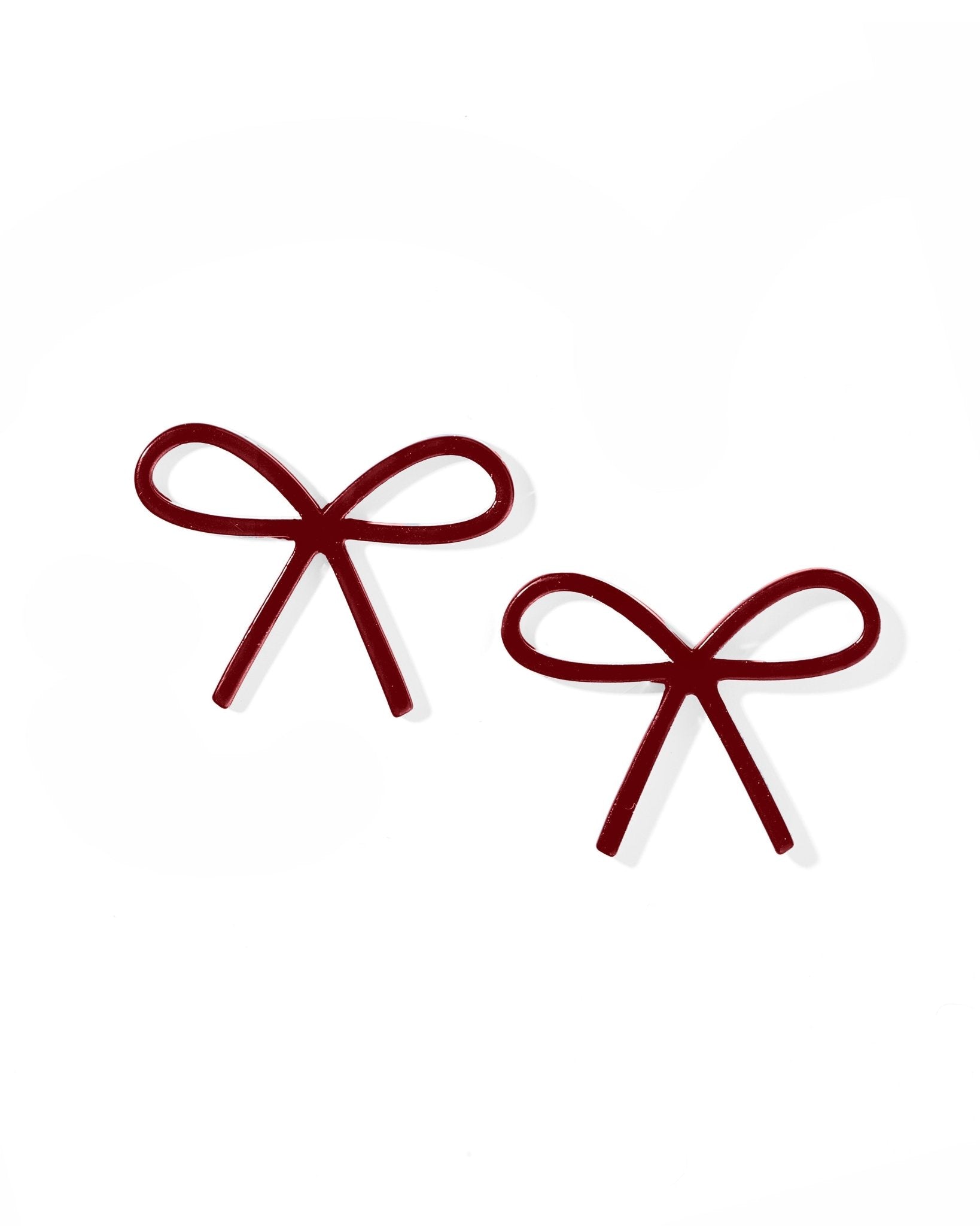 Lola Bow Earrings - Maroon - Shop LINNY CO