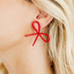 Lola Bow Earrings - True Red - Shop LINNY CO