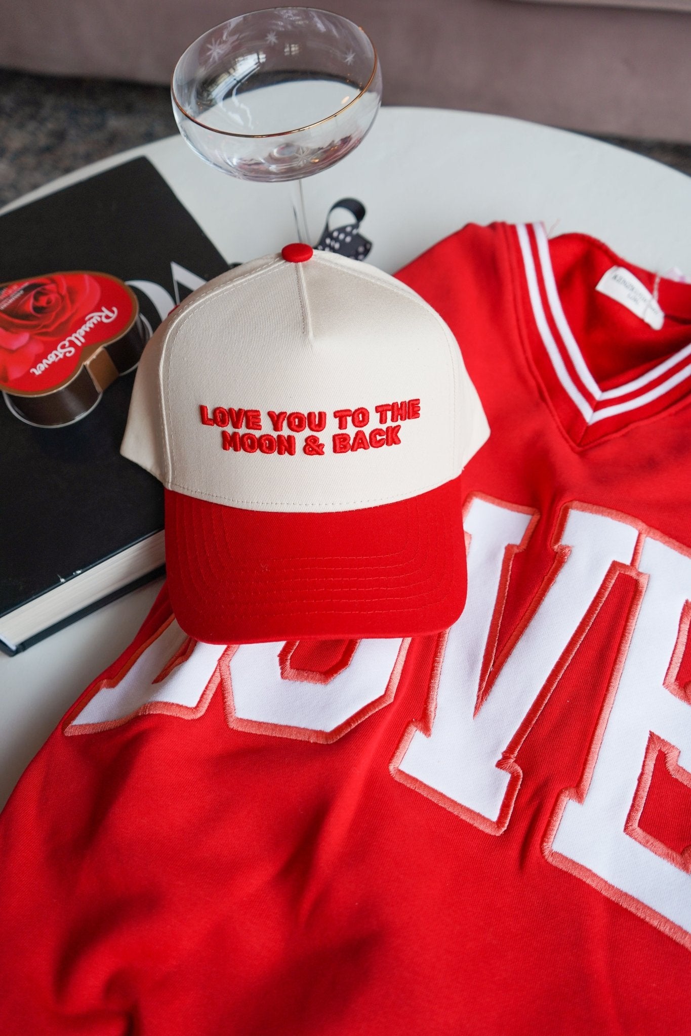 Love you to the Moon - Red Vintage Trucker Hat - Shop LINNY CO