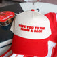 Love you to the Moon - Red Vintage Trucker Hat - Shop LINNY CO