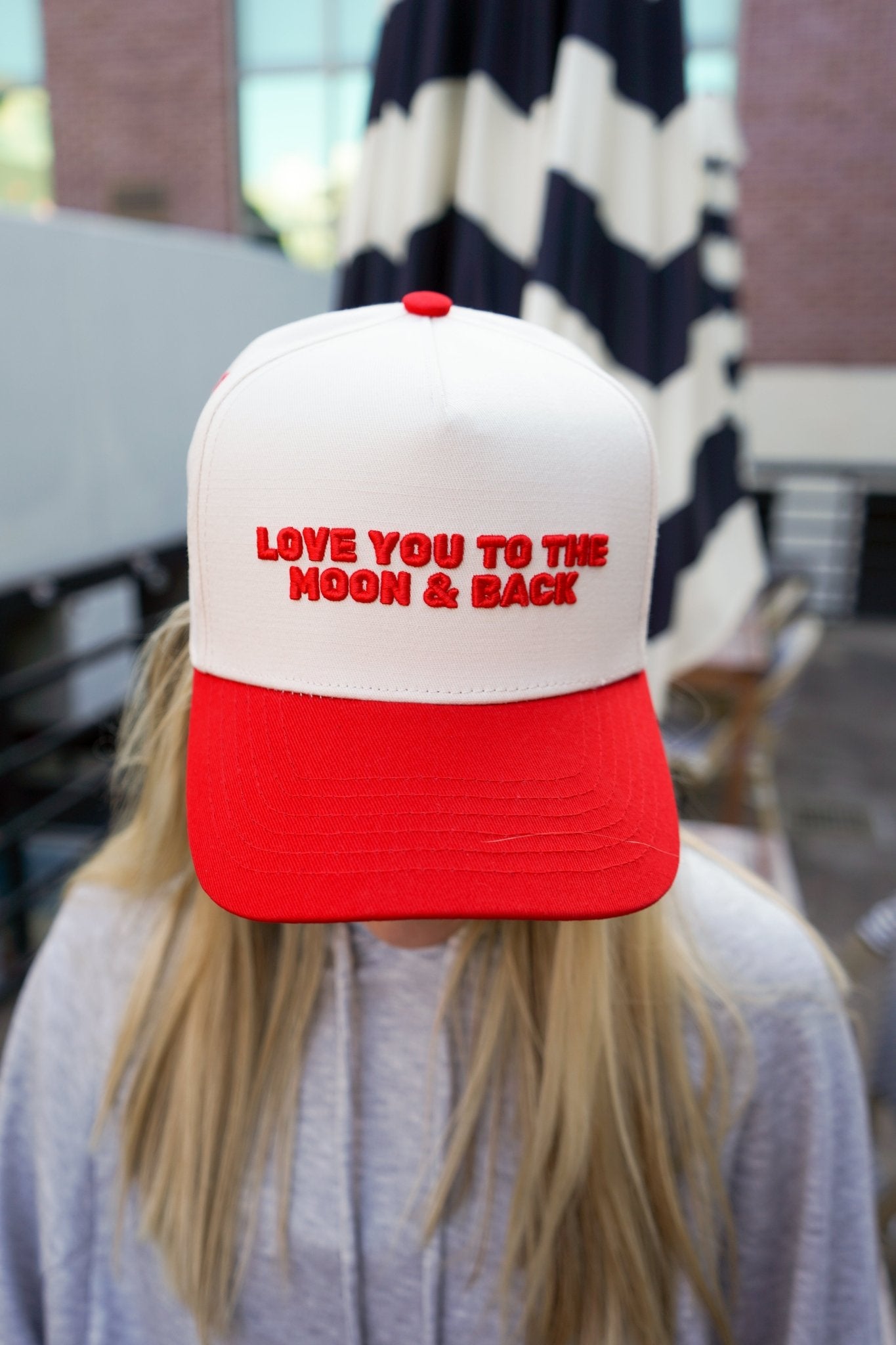Love you to the Moon - Red Vintage Trucker Hat - Shop LINNY CO
