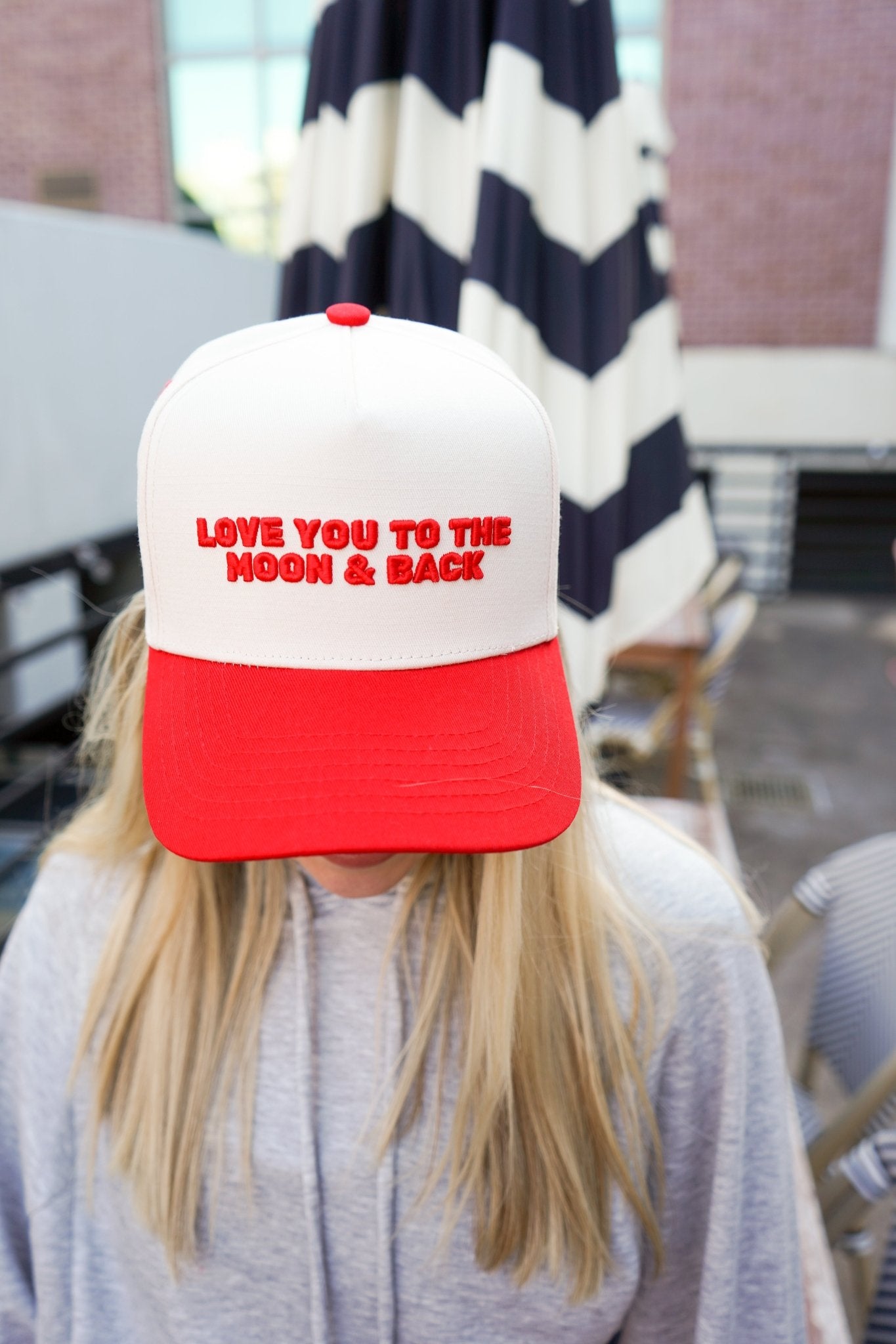 Love you to the Moon - Red Vintage Trucker Hat - Shop LINNY CO