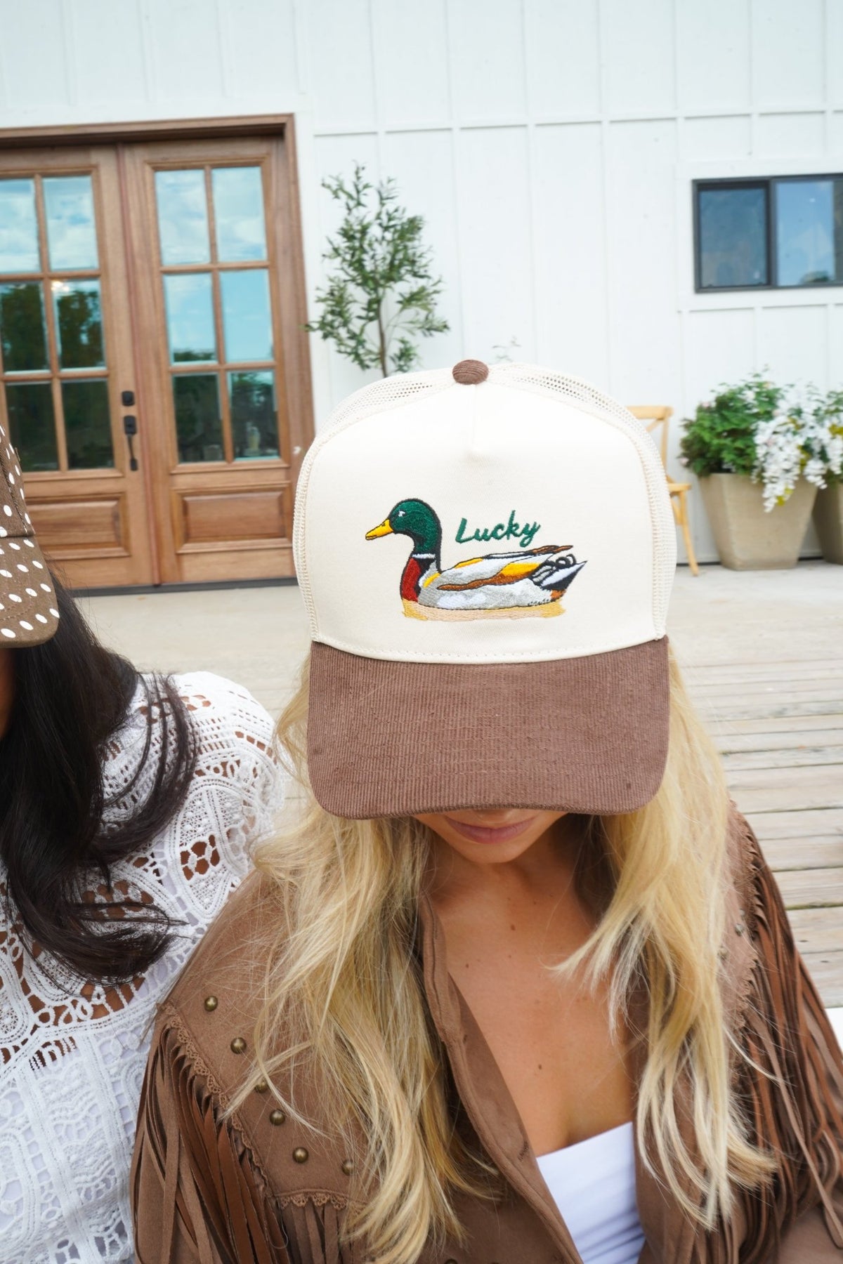 Lucky Duck - Brown Corduroy Trucker Hat - Shop LINNY CO