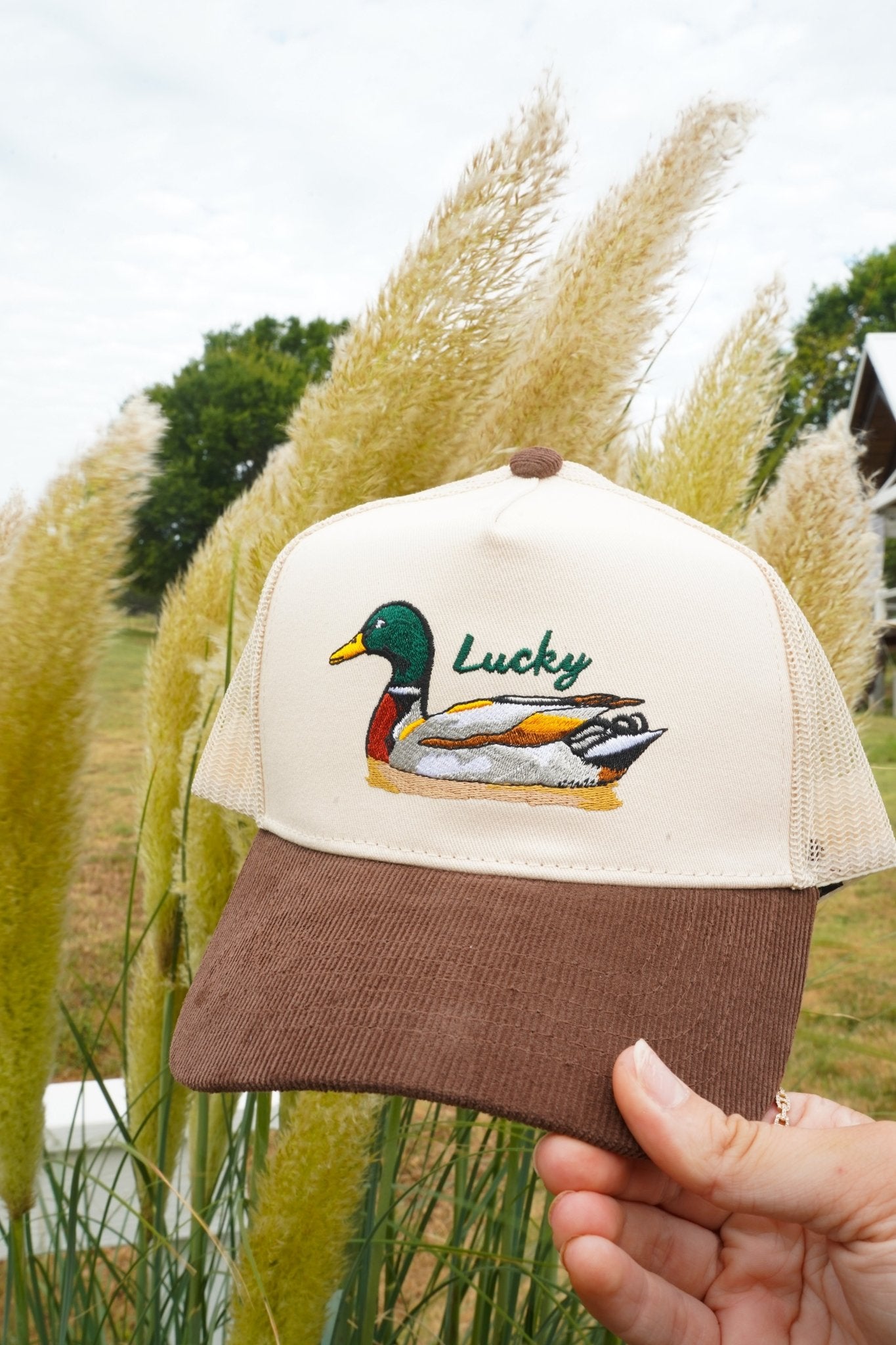 Lucky Duck - Brown Corduroy Trucker Hat - Shop LINNY CO