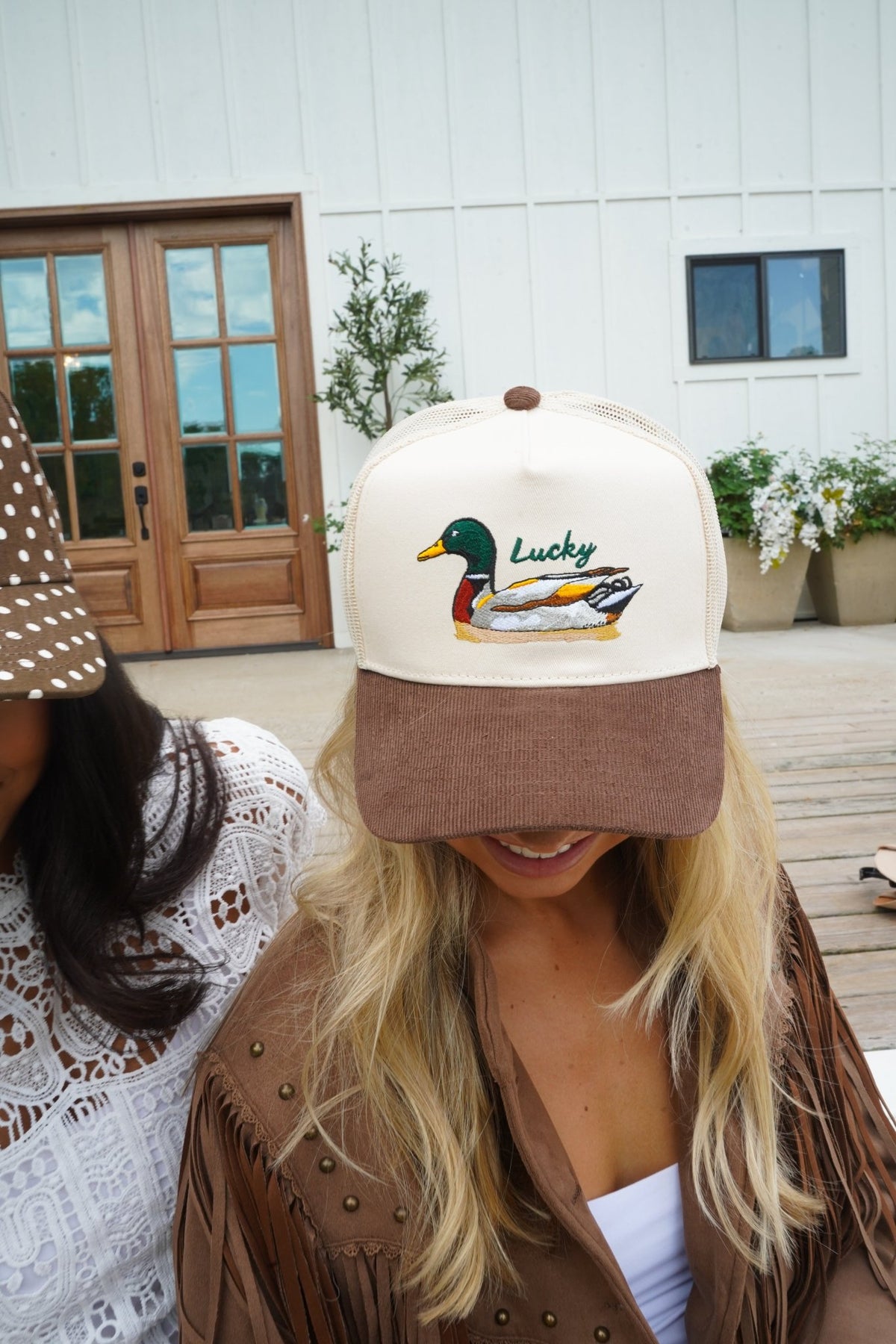 Lucky Duck - Brown Corduroy Trucker Hat - Shop LINNY CO