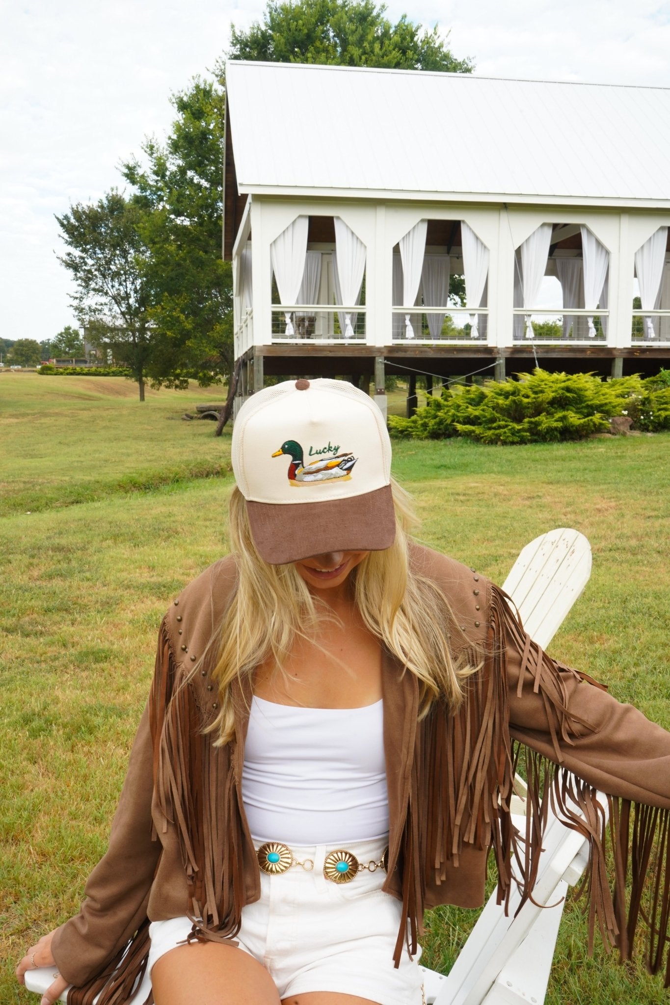 Lucky Duck - Brown Corduroy Trucker Hat - Shop LINNY CO