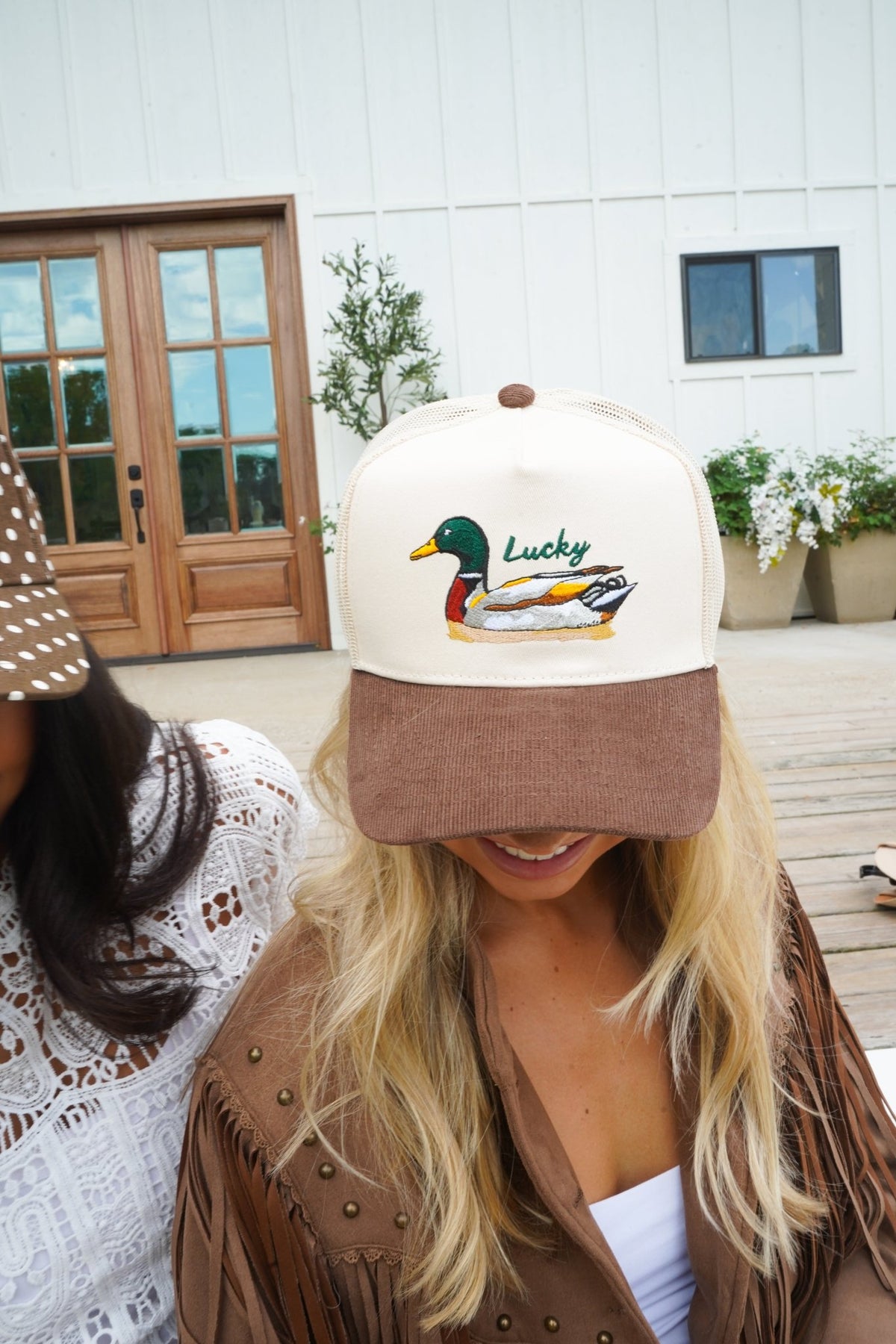 Lucky Duck - Brown Corduroy Trucker Hat - Shop LINNY CO