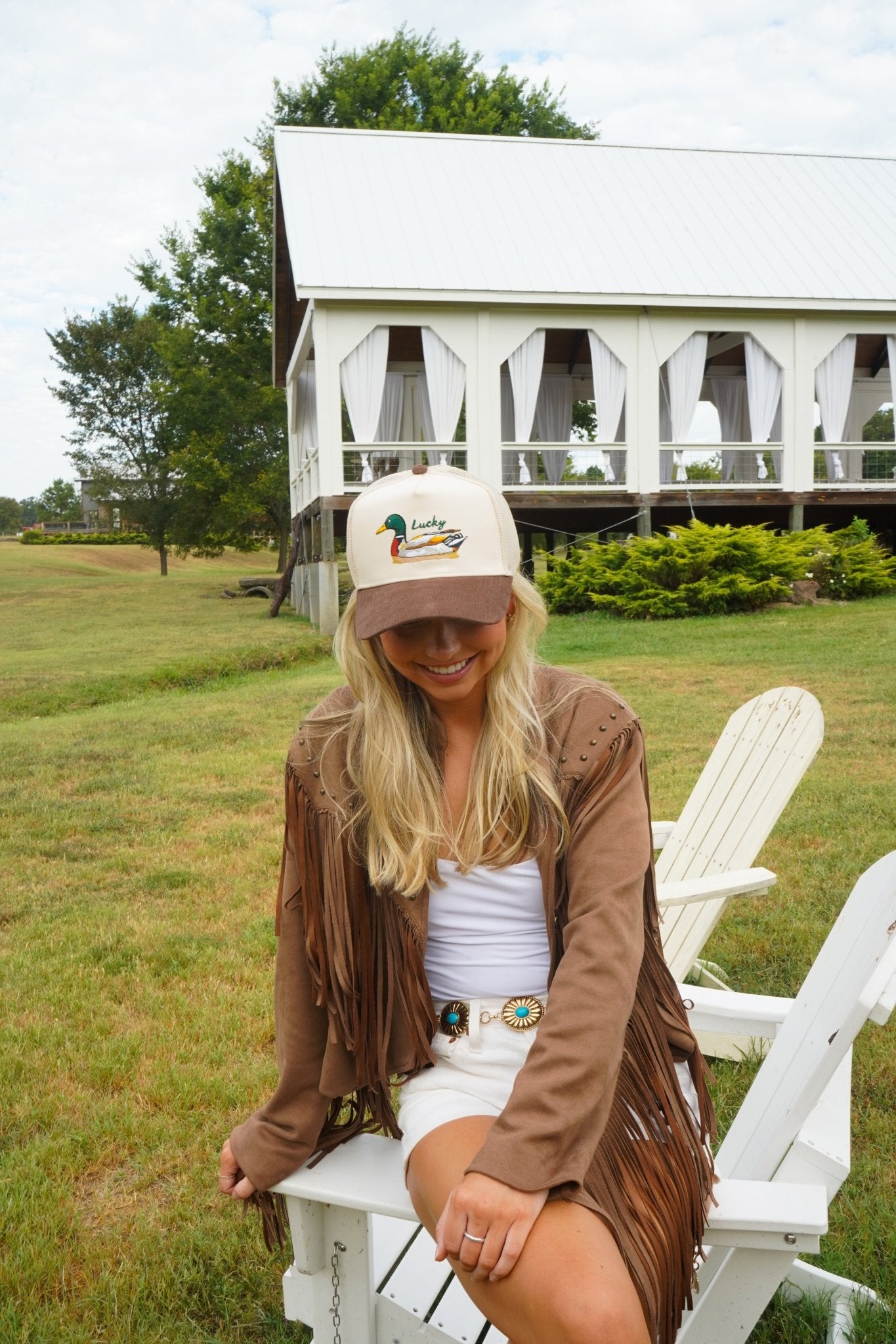Lucky Duck - Brown Corduroy Trucker Hat - Shop LINNY CO