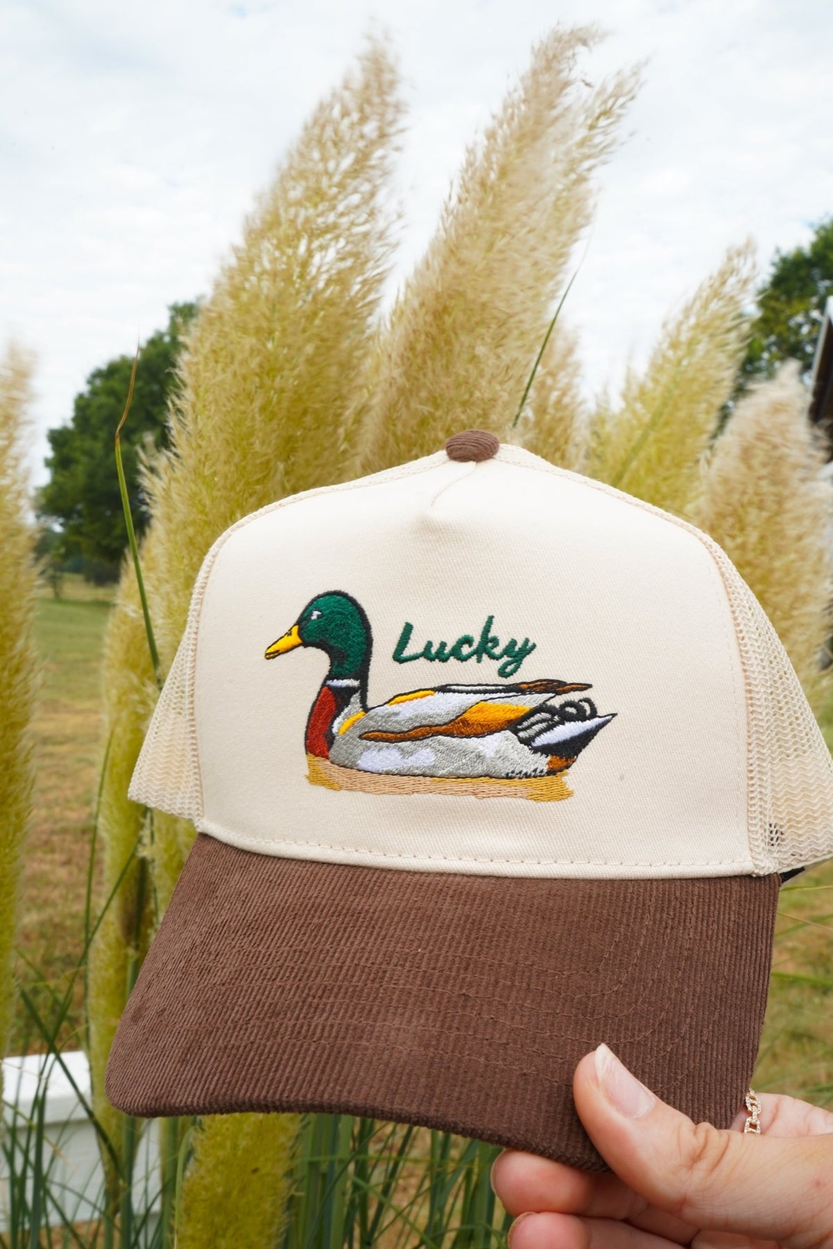 Lucky Duck - Brown Corduroy Trucker Hat - Shop LINNY CO