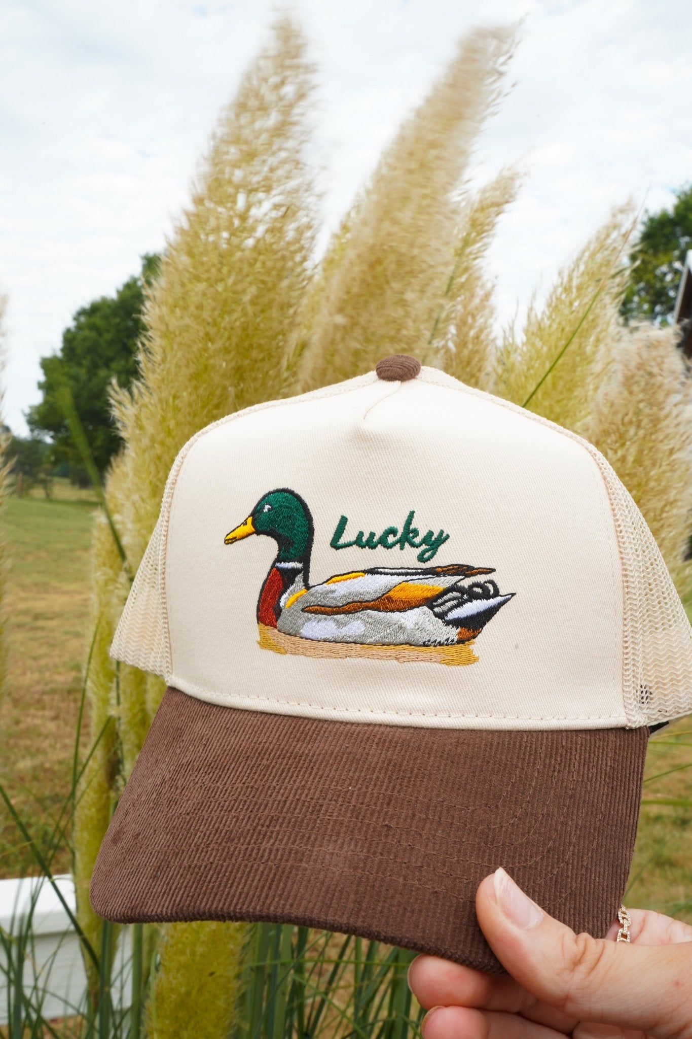 Lucky Duck - Brown Corduroy Trucker Hat - Shop LINNY CO