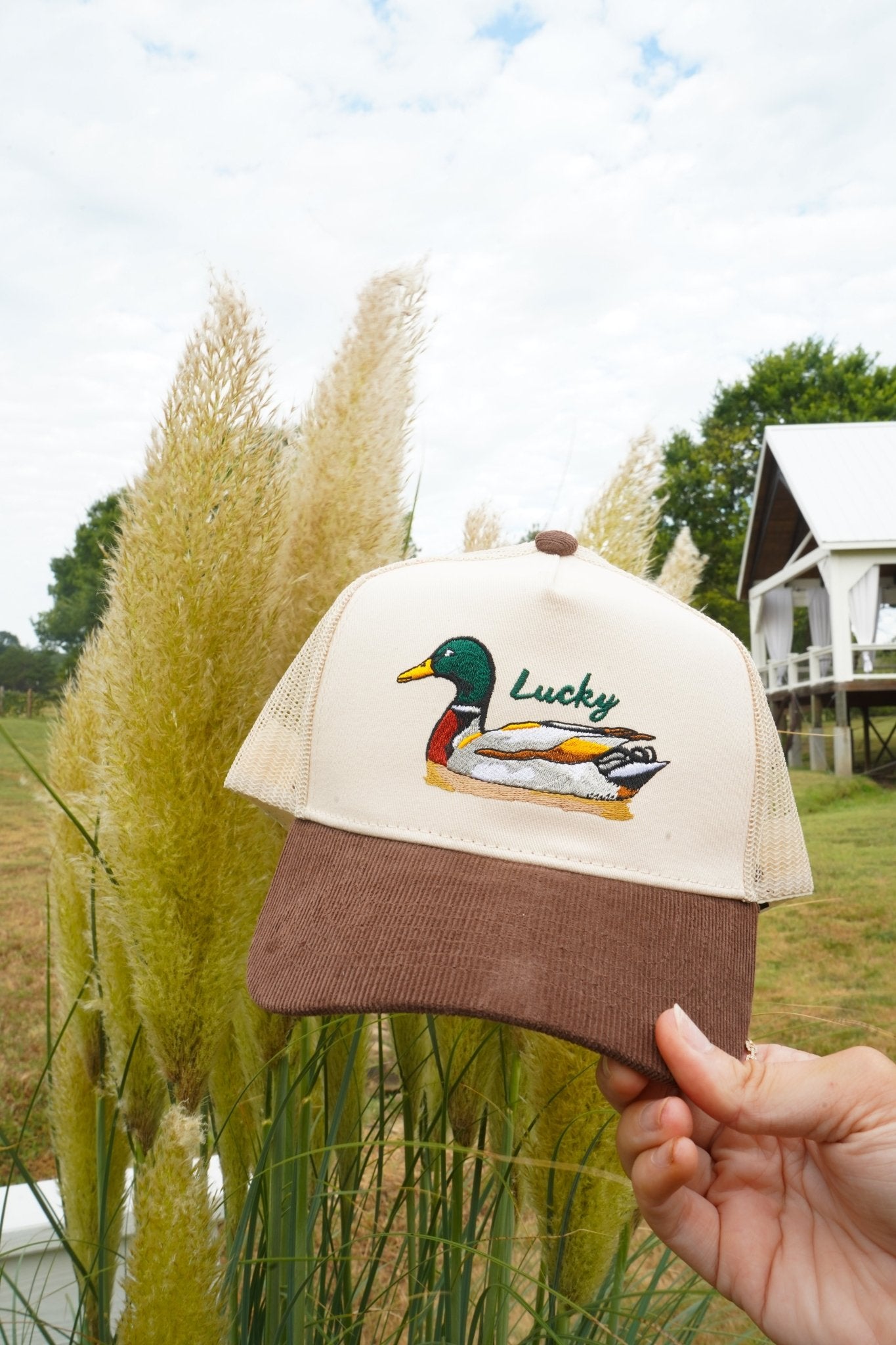 Lucky Duck - Brown Corduroy Trucker Hat - Shop LINNY CO