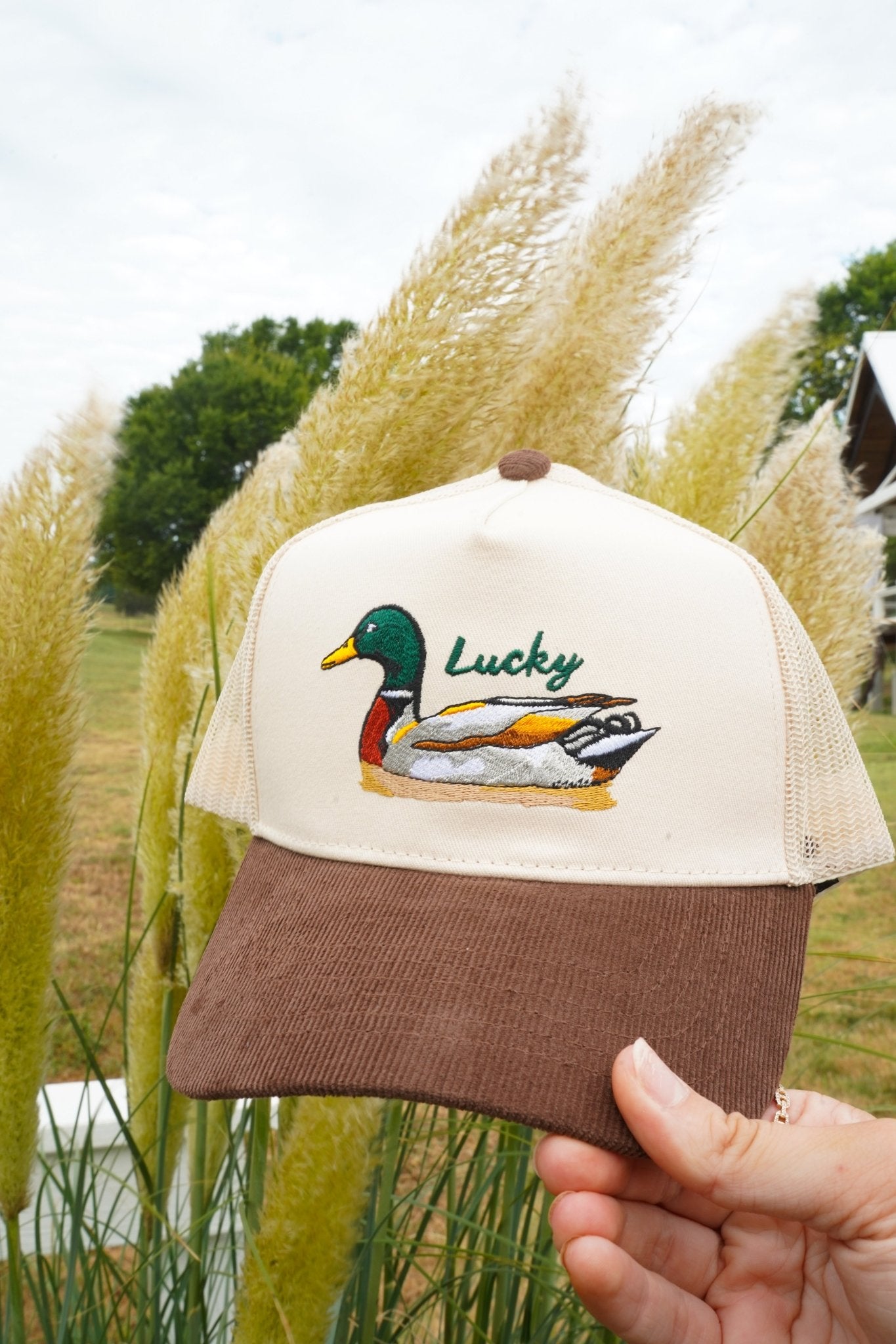 Lucky Duck - Brown Corduroy Trucker Hat - Shop LINNY CO