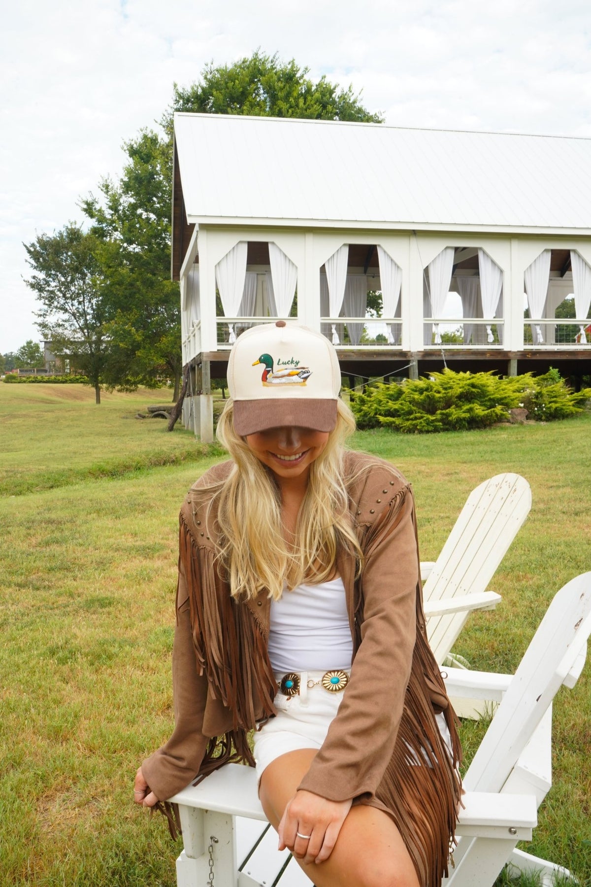 Lucky Duck - Brown Corduroy Trucker Hat - Shop LINNY CO