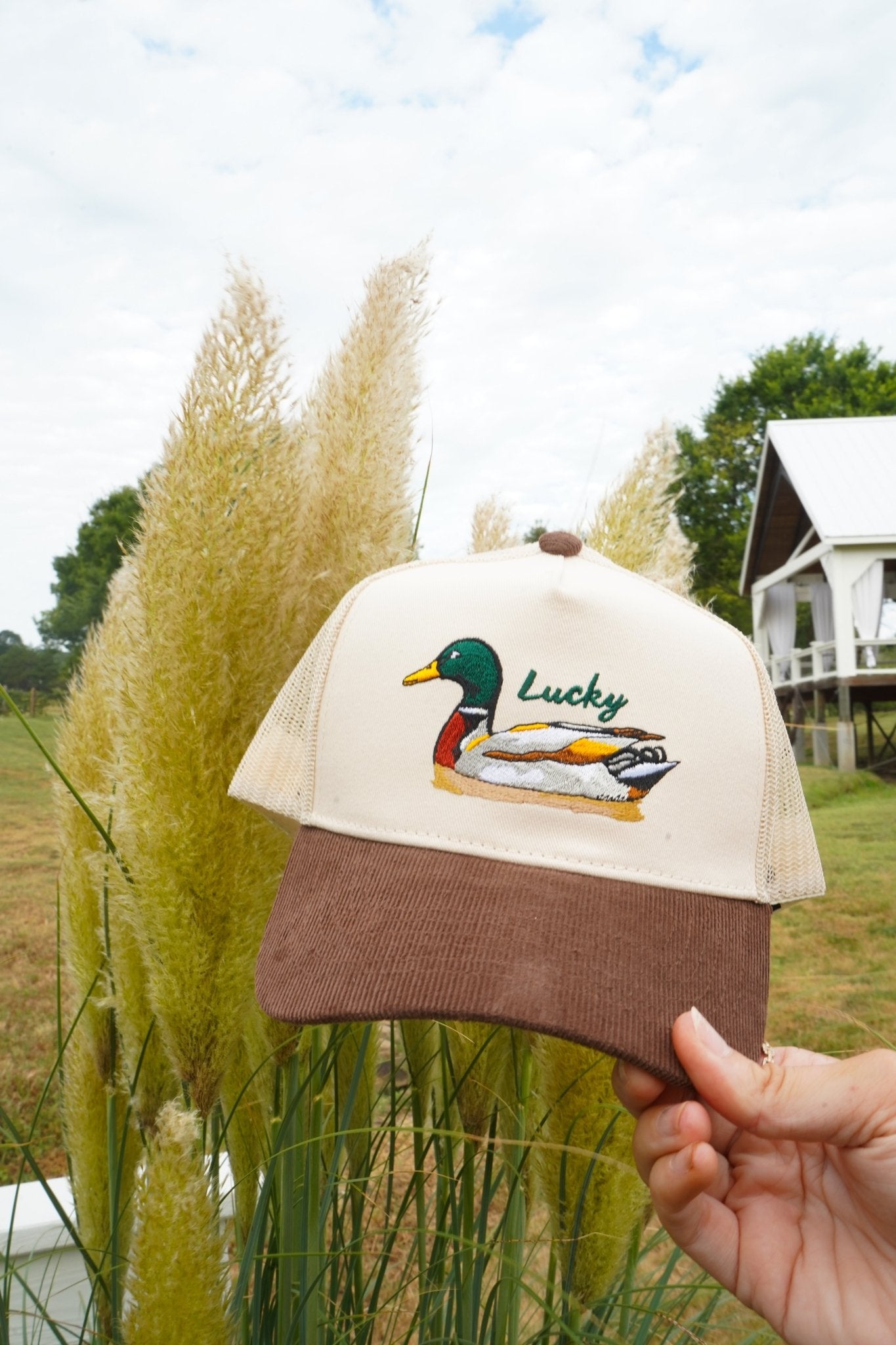 Lucky Duck - Brown Corduroy Trucker Hat - Shop LINNY CO