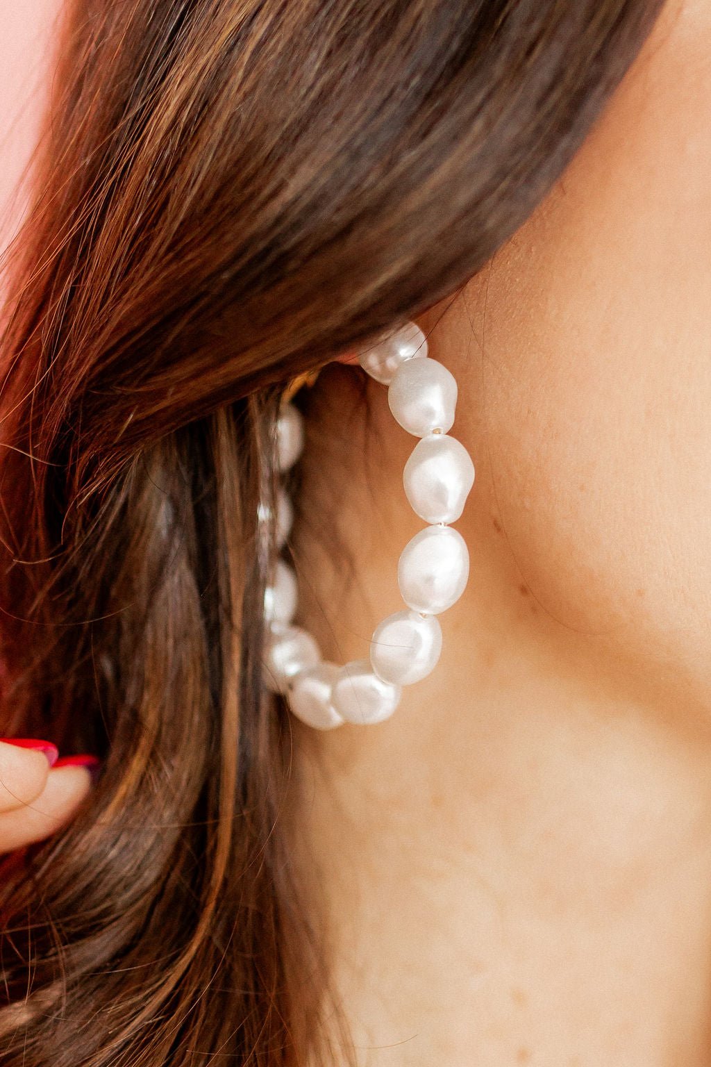 Macy Pearl Hoop Earrings - Shop LINNY CO