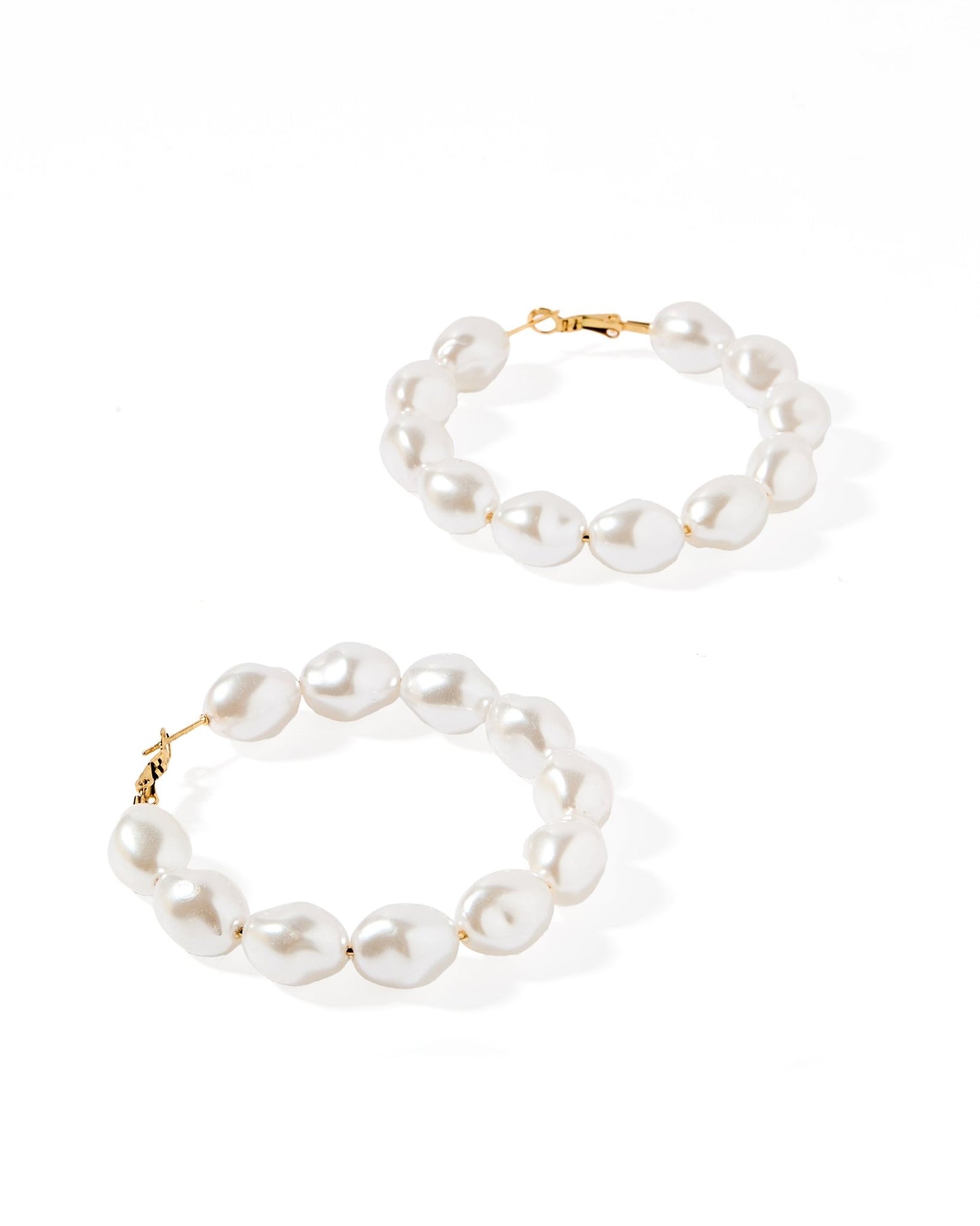 Macy Pearl Hoop Earrings - Shop LINNY CO