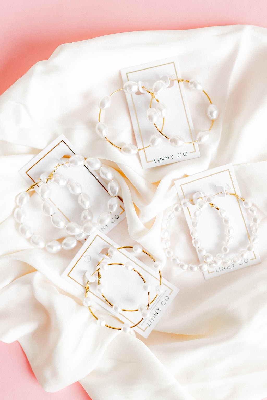 Macy Pearl Hoop Earrings - Shop LINNY CO