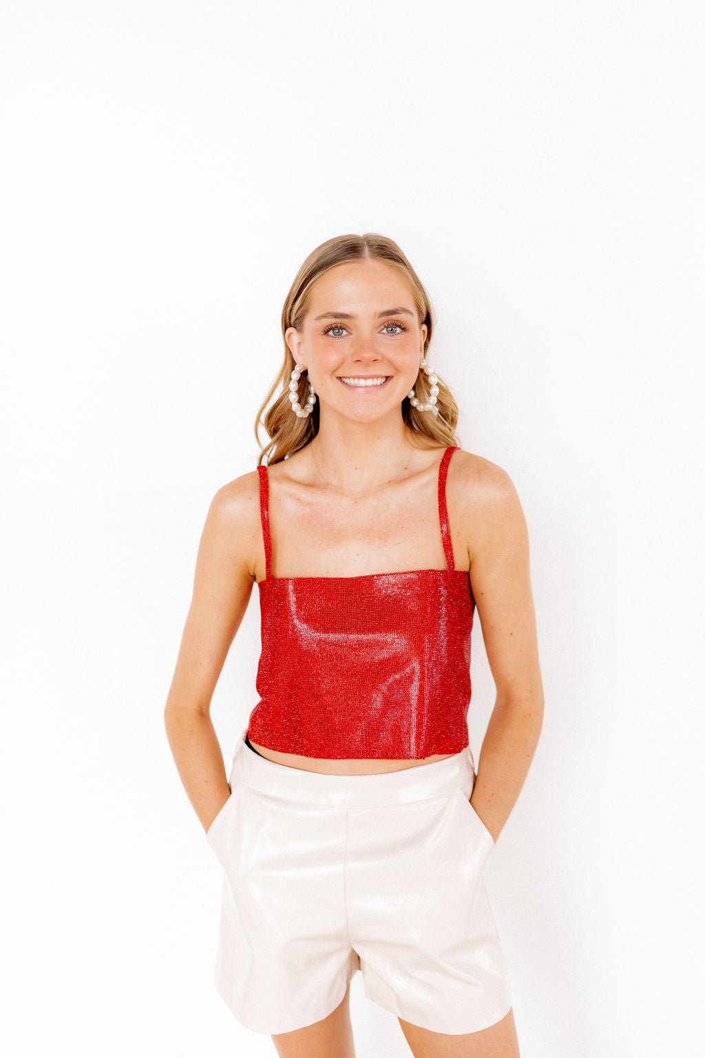 Macy Pearl Hoop Earrings - Shop LINNY CO