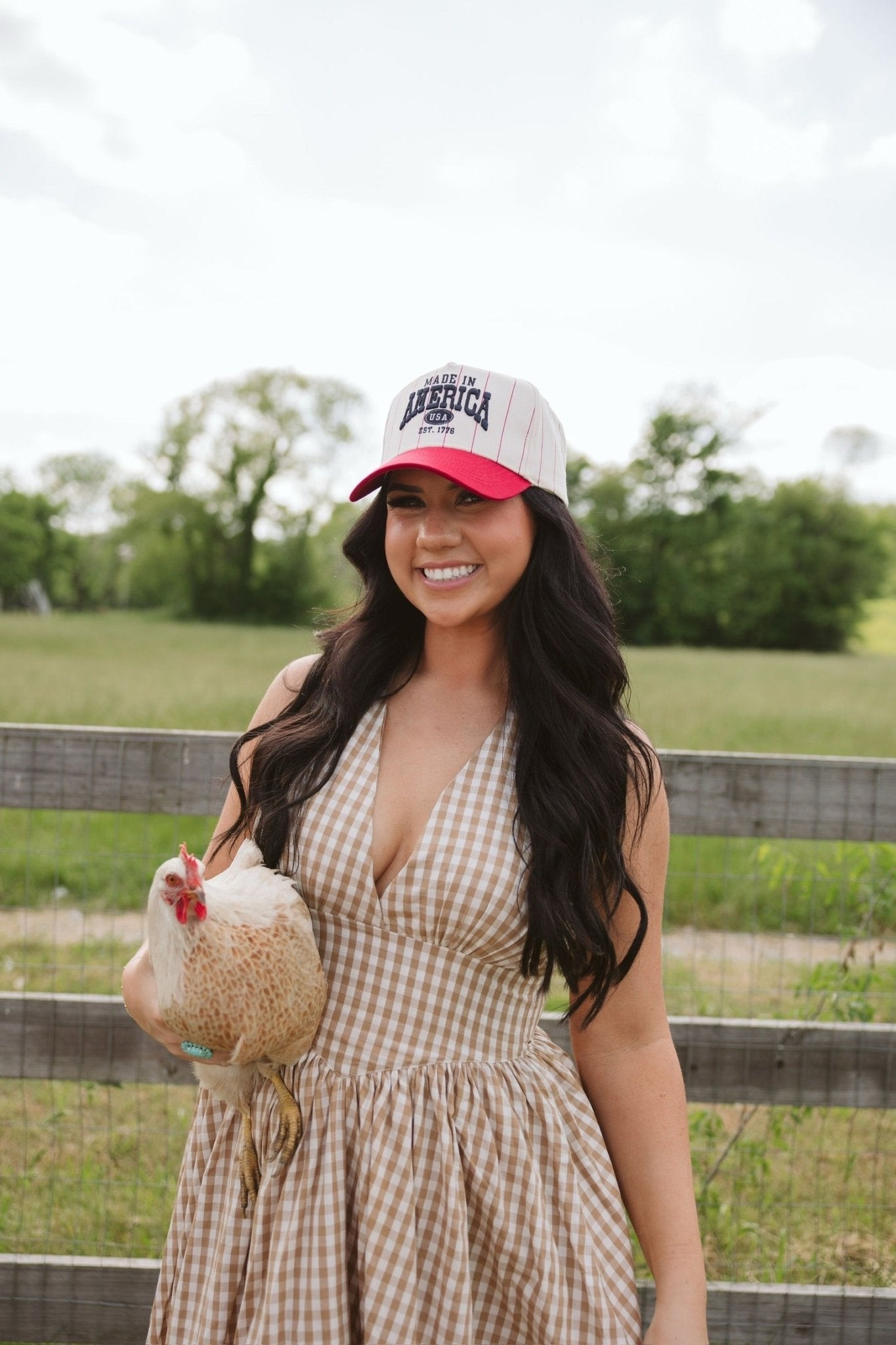 Made in America - Red Stripe Vintage Trucker Hat - Shop LINNY CO