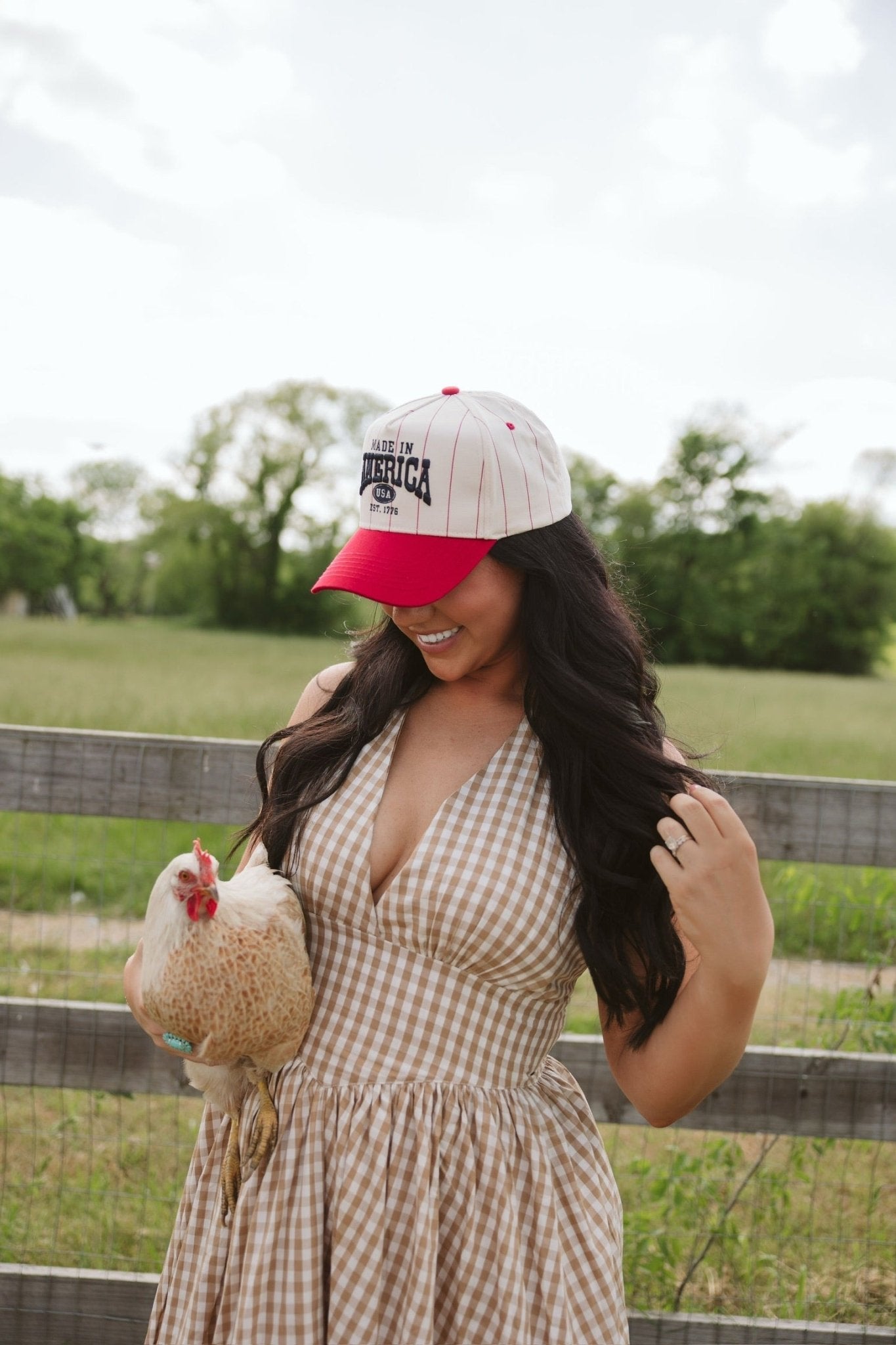Made in America - Red Stripe Vintage Trucker Hat - Shop LINNY CO
