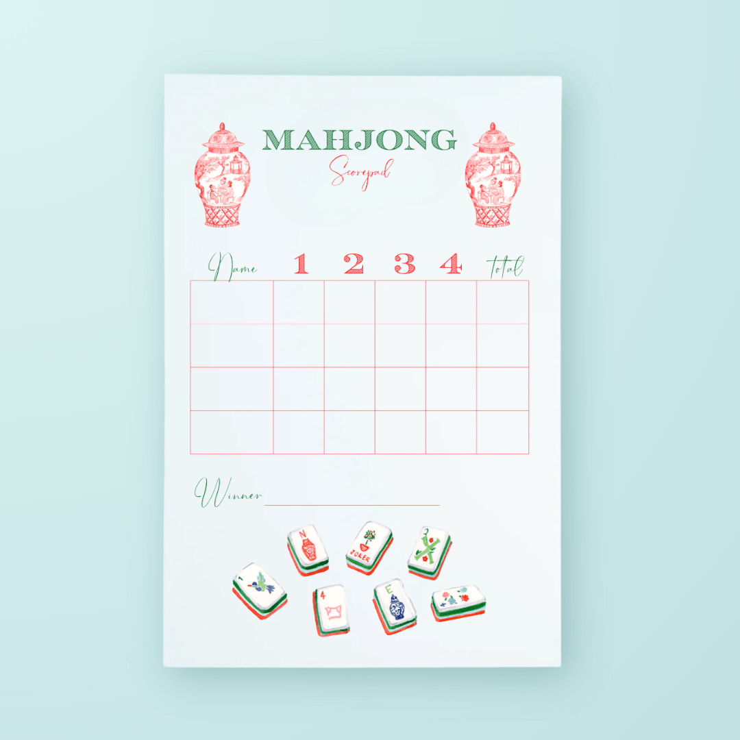Mahjong Scorecard Pad - Nantucket Tiles - Shop LINNY CO