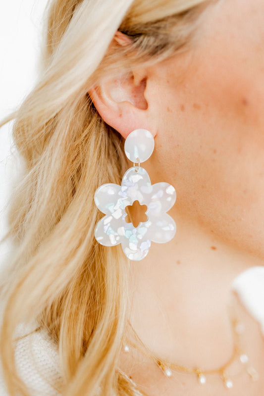 Maisy Statement Flower Earrings - Mermaid Sprinkles - Shop LINNY CO