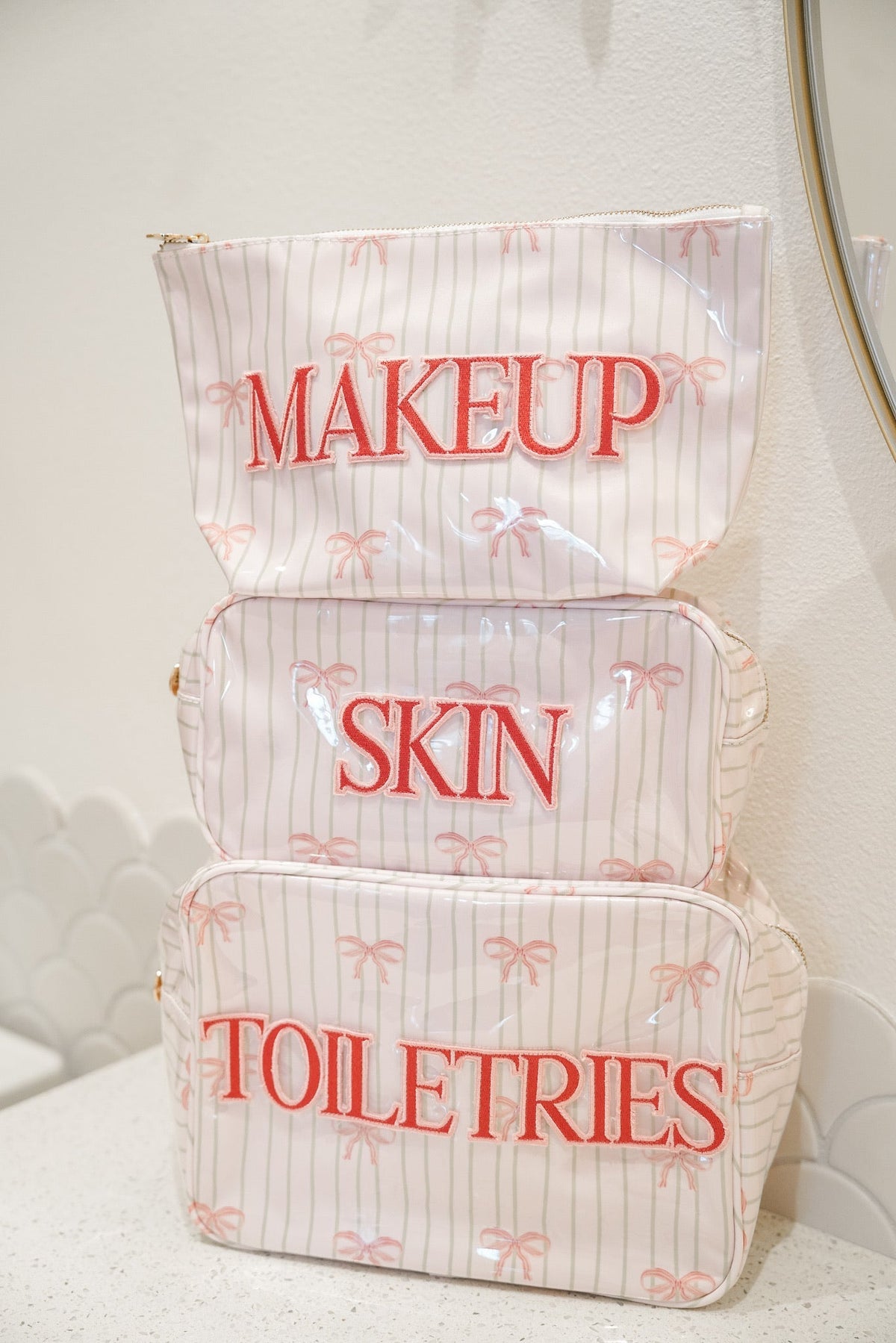 Makeup - Pink Ribbons Clear Coat Bag - Shop LINNY CO