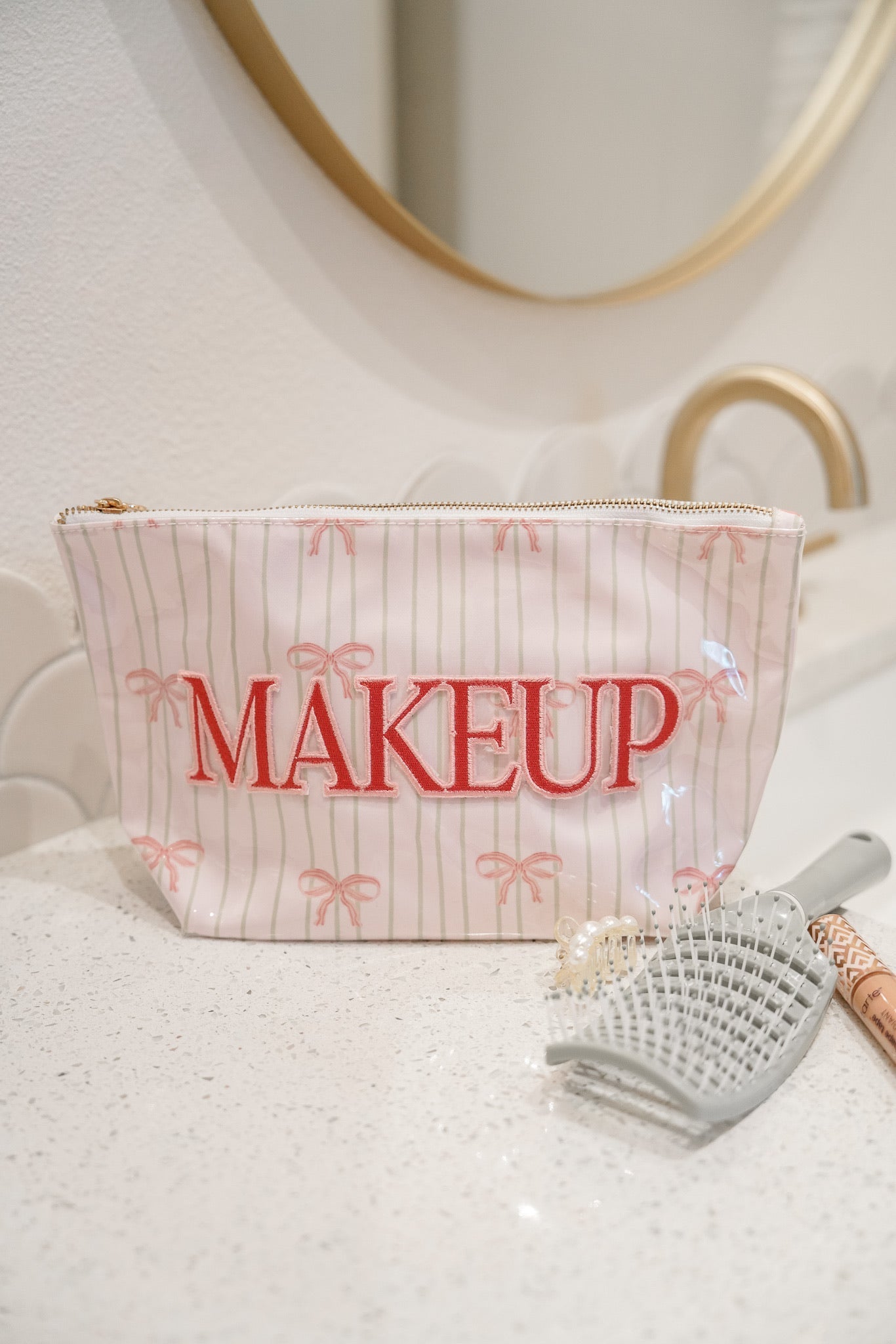 Makeup - Pink Ribbons Clear Coat Bag - Shop LINNY CO
