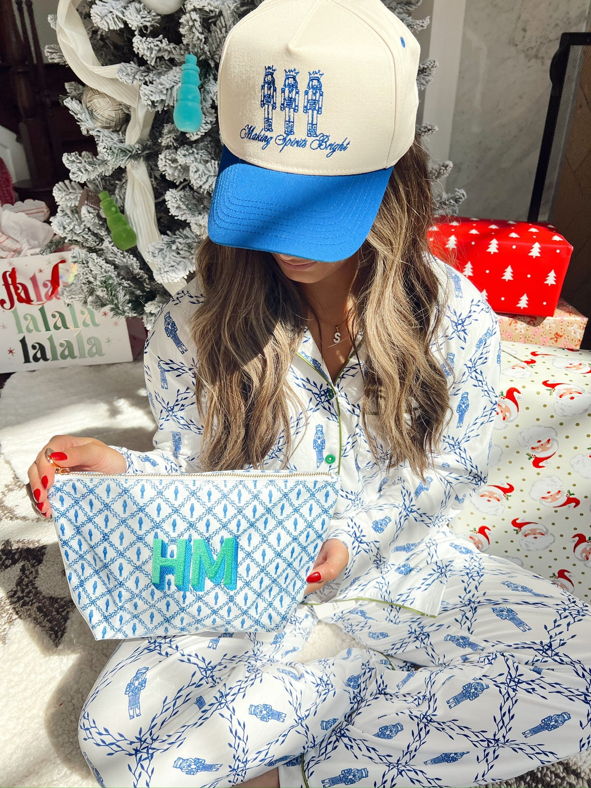 Making Spirits Bright - Blue Vintage Trucker Hat - Shop LINNY CO