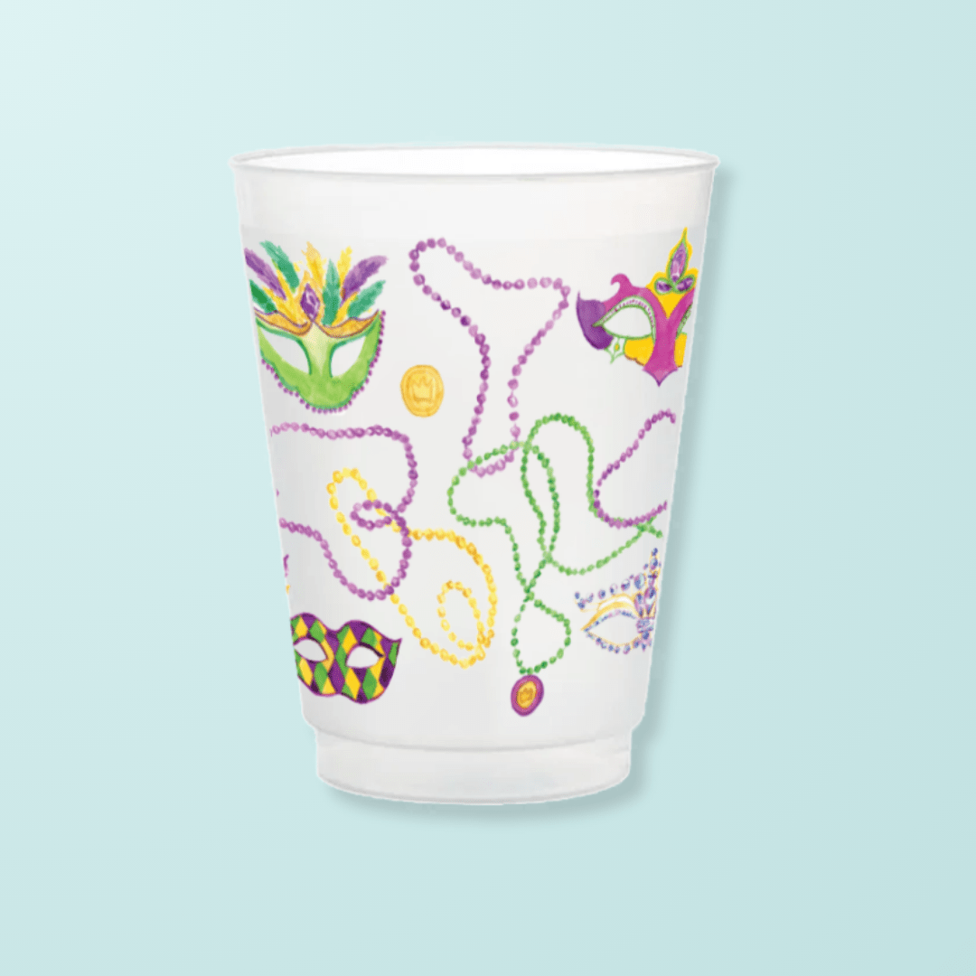 Mardi Gras Beads Frosted Cup - Shop LINNY CO