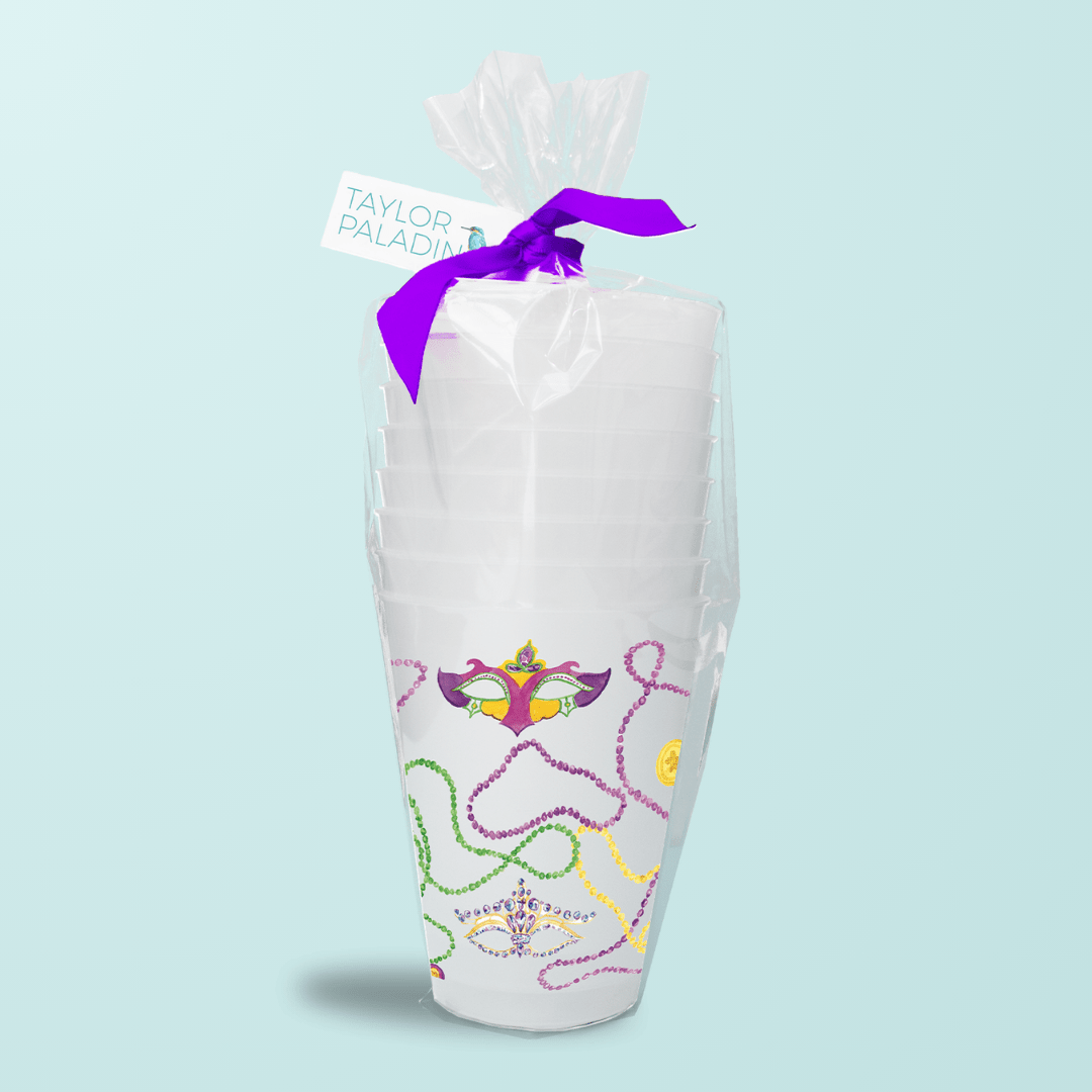 Mardi Gras Beads Frosted Cup - Shop LINNY CO