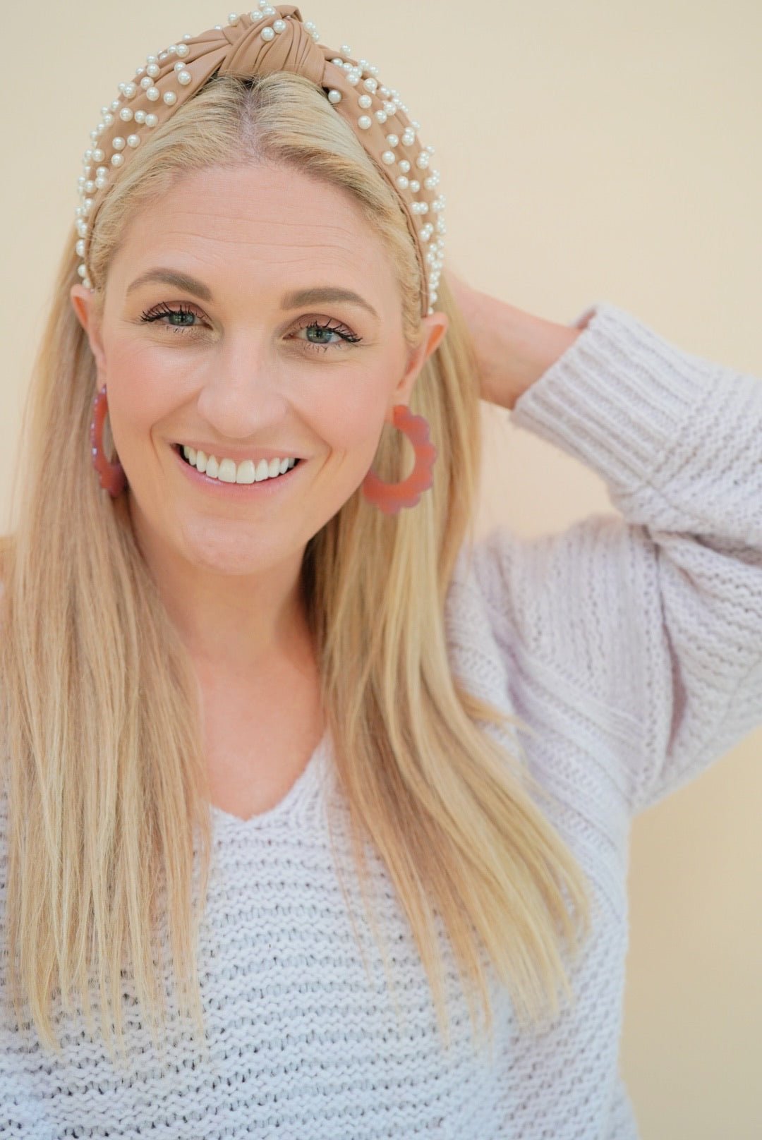 Margo Scallop Hoop Earrings - Mauve - Shop LINNY CO