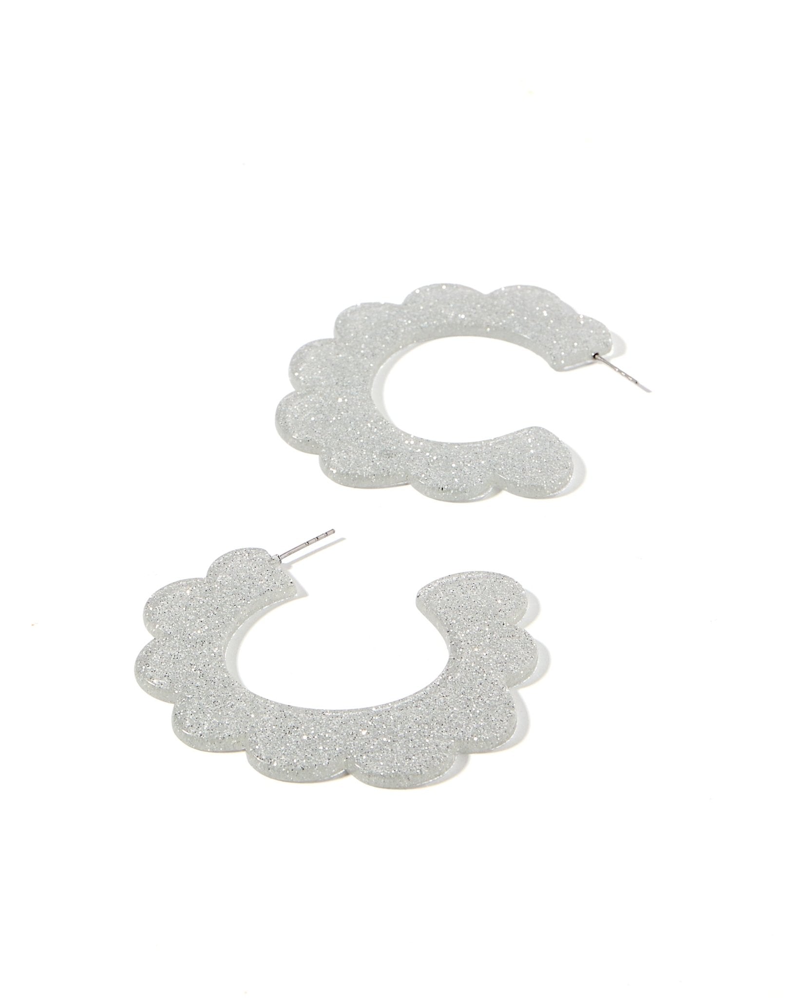 Margo Scallop Hoop Earrings - Purple Stripes - Shop LINNY CO