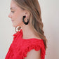 Margo Scallop Hoop Earrings - True Black - Shop LINNY CO