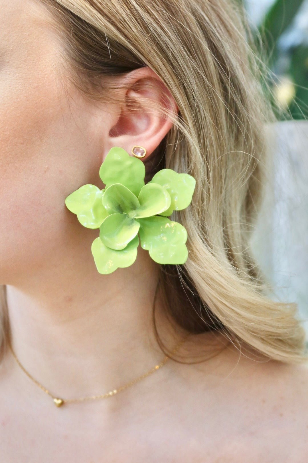 Maxine Statement Earrings - Green - Shop LINNY CO