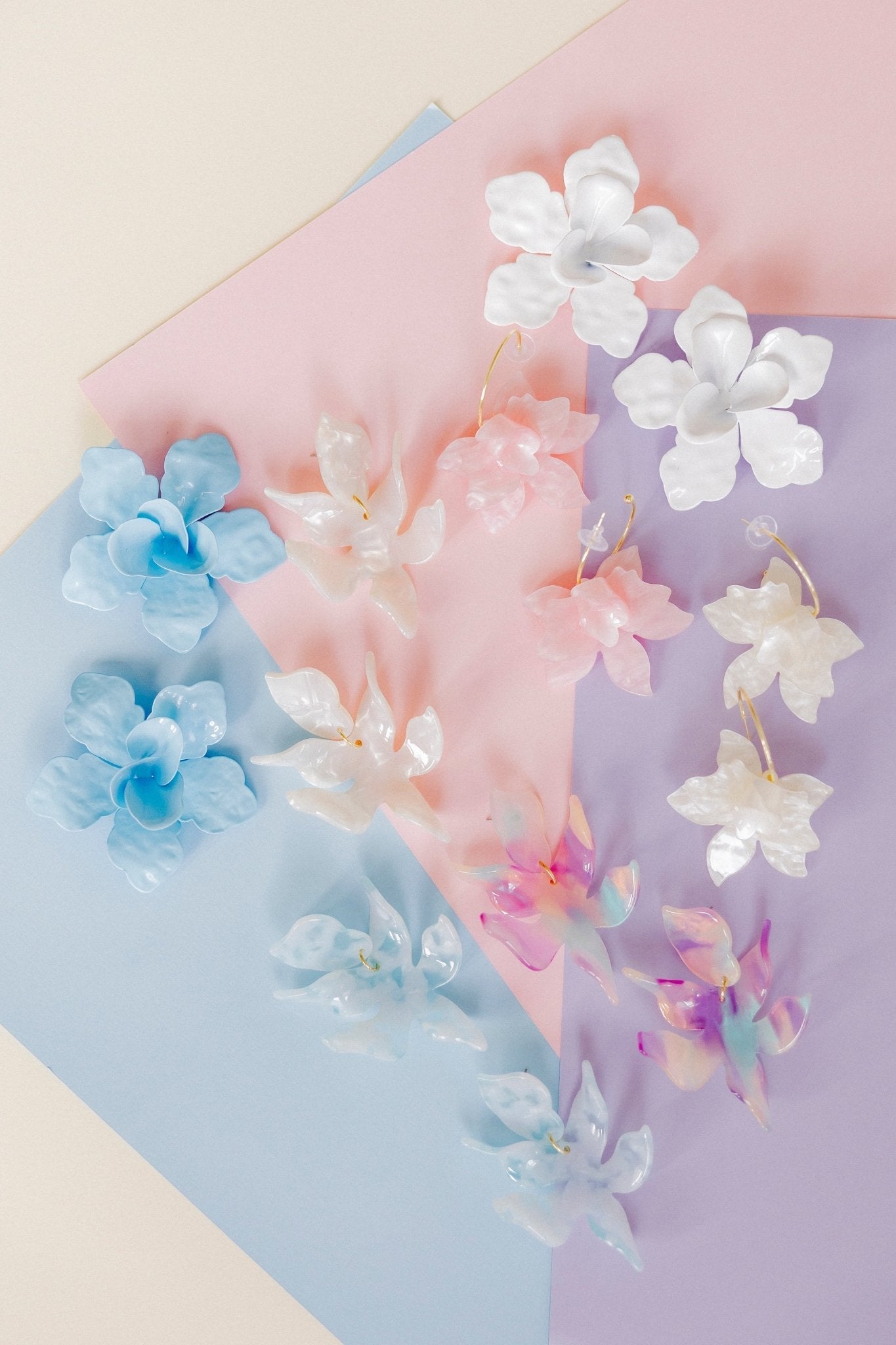 Maxine Statement Earrings - White - Shop LINNY CO