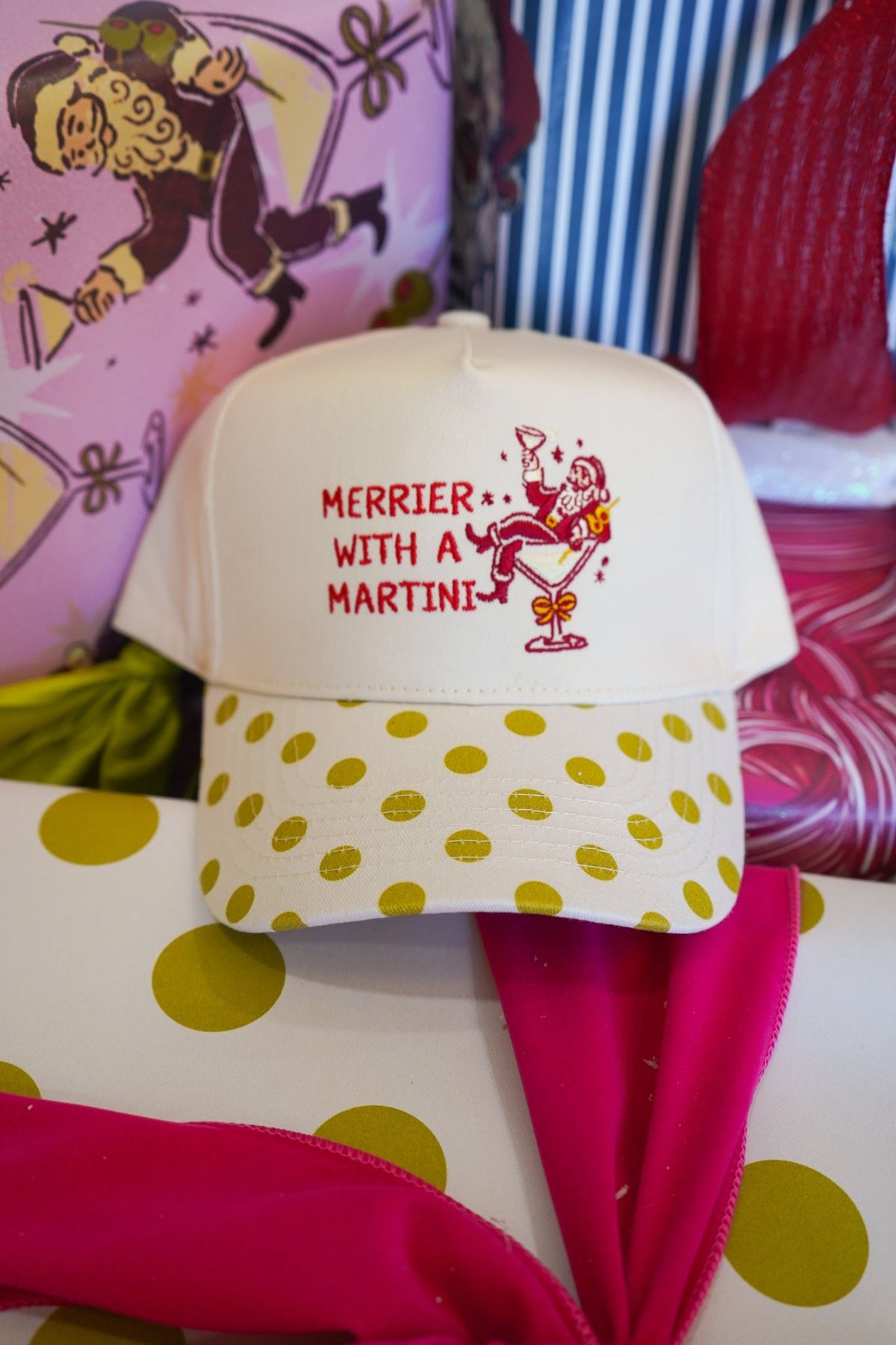 Merrier with Martini - Chartreuse Polka Dot Trucker Hat - Shop LINNY CO