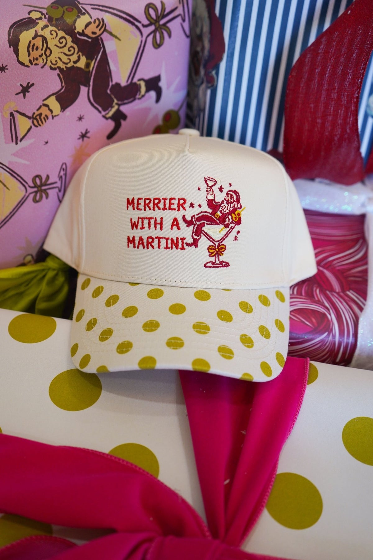 Merrier with Martini - Chartreuse Polka Dot Trucker Hat - Shop LINNY CO