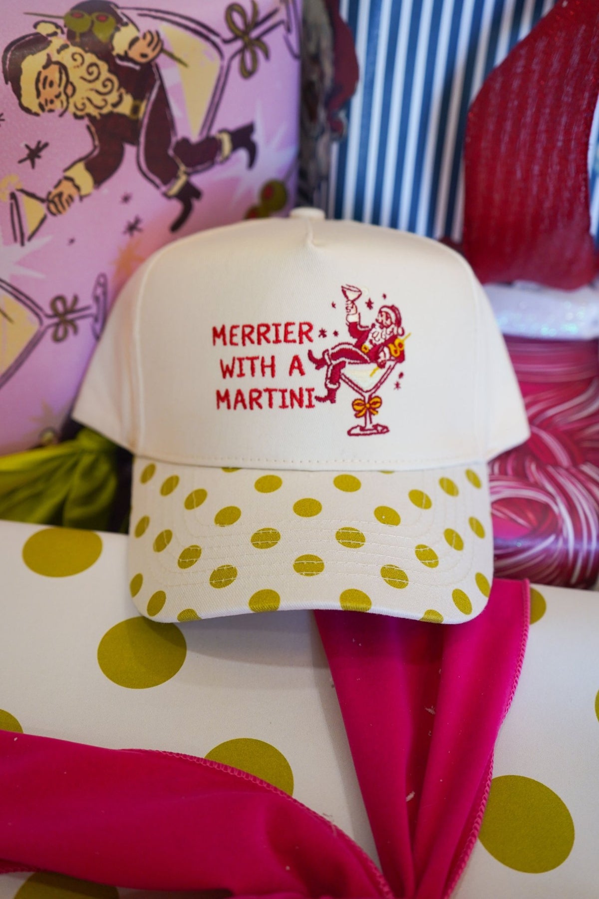 Merrier with Martini - Chartreuse Polka Dot Trucker Hat - Shop LINNY CO
