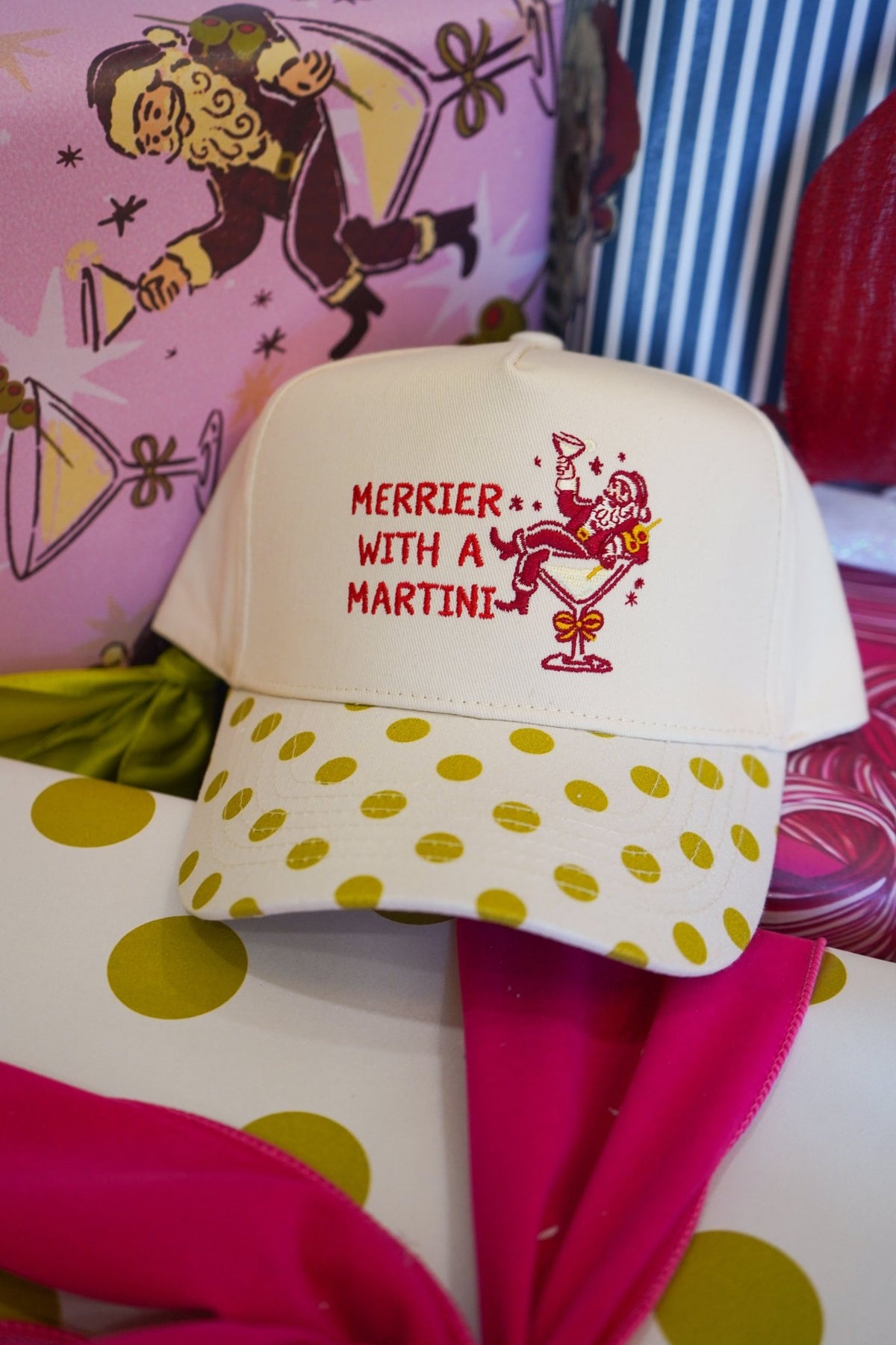 Merrier with Martini - Chartreuse Polka Dot Trucker Hat - Shop LINNY CO