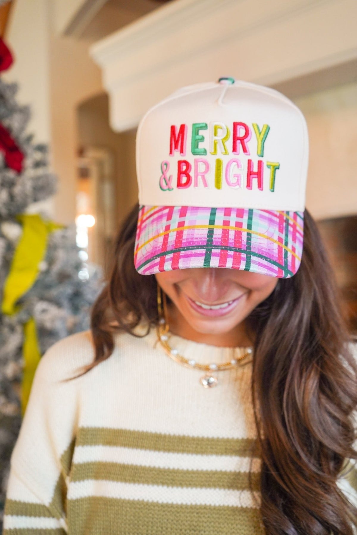 Merry & Bright - Confetti Plaid Trucker Hat - Shop LINNY CO