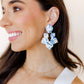 Michelle Statement Earrings - Blue China - Shop LINNY CO