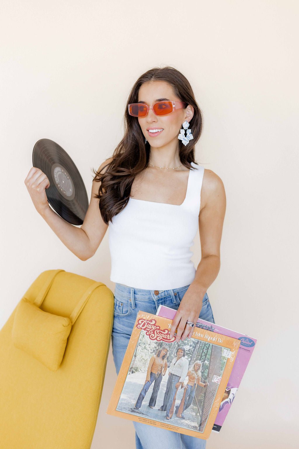 Michelle Statement Earrings - Blue China - Shop LINNY CO